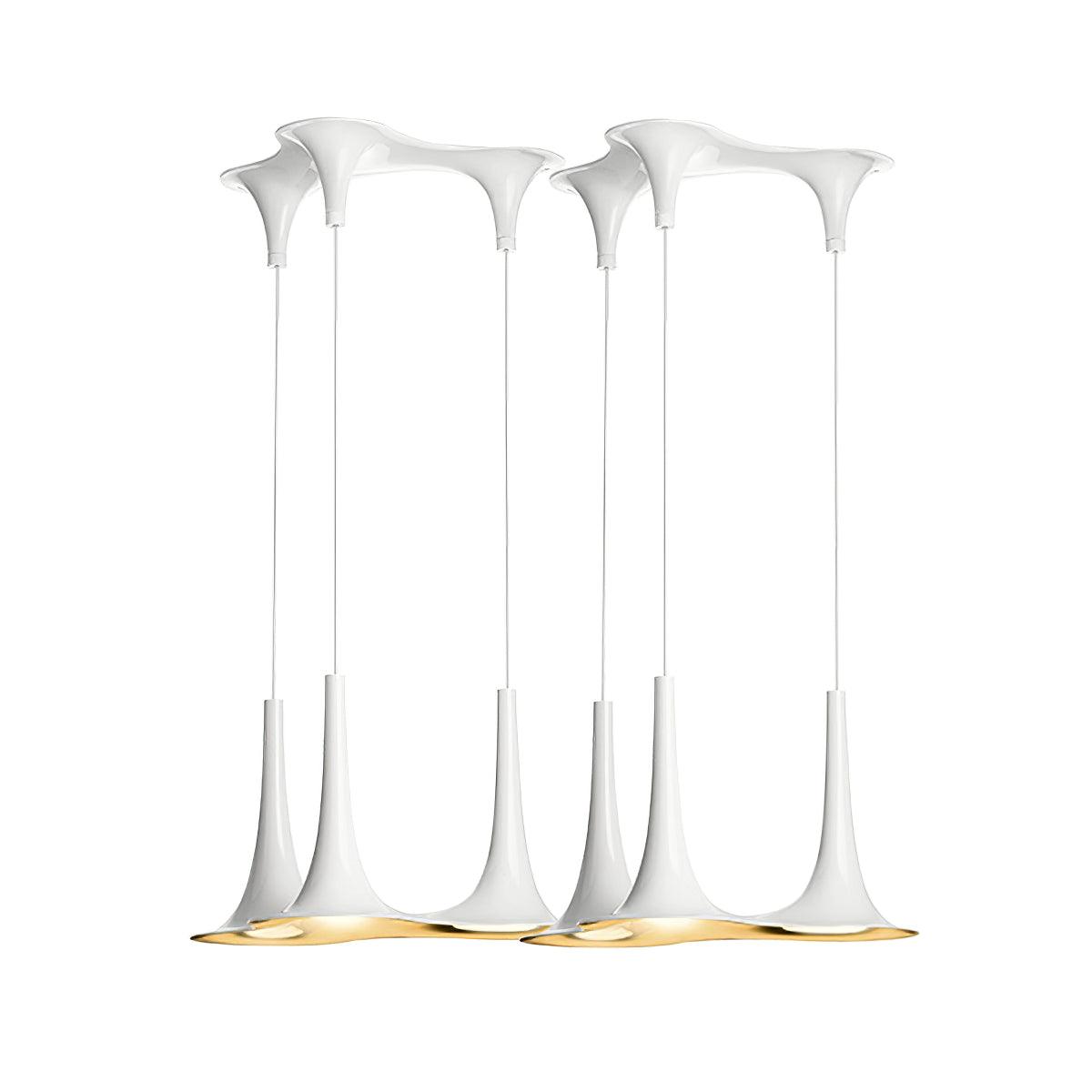 Solara Lampe suspendue en acrylique en forme de trompette contemporaine