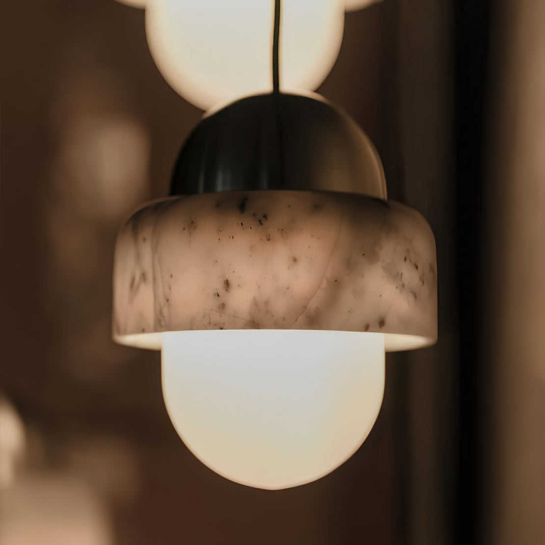 Elliren Suspension Moderne Minimaliste en Verre et Marbre