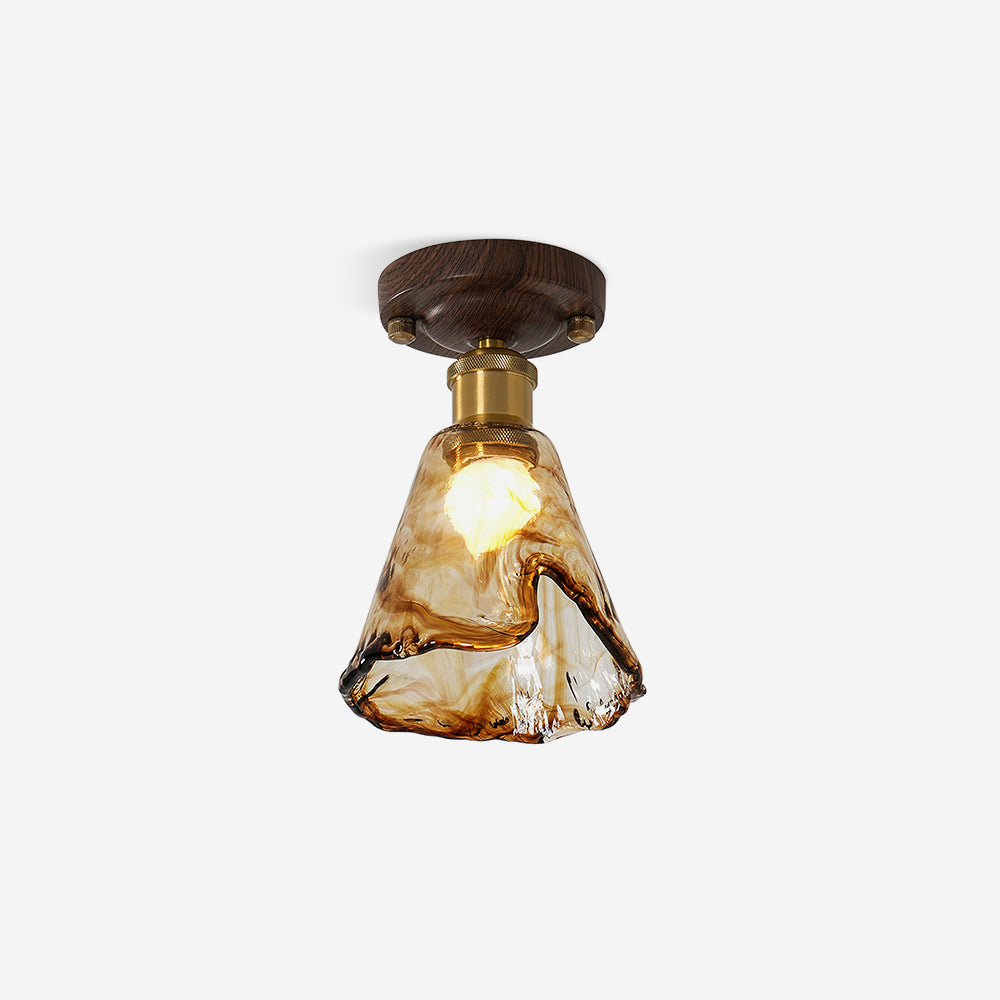 Velimo Plafonnier en Verre Ambre