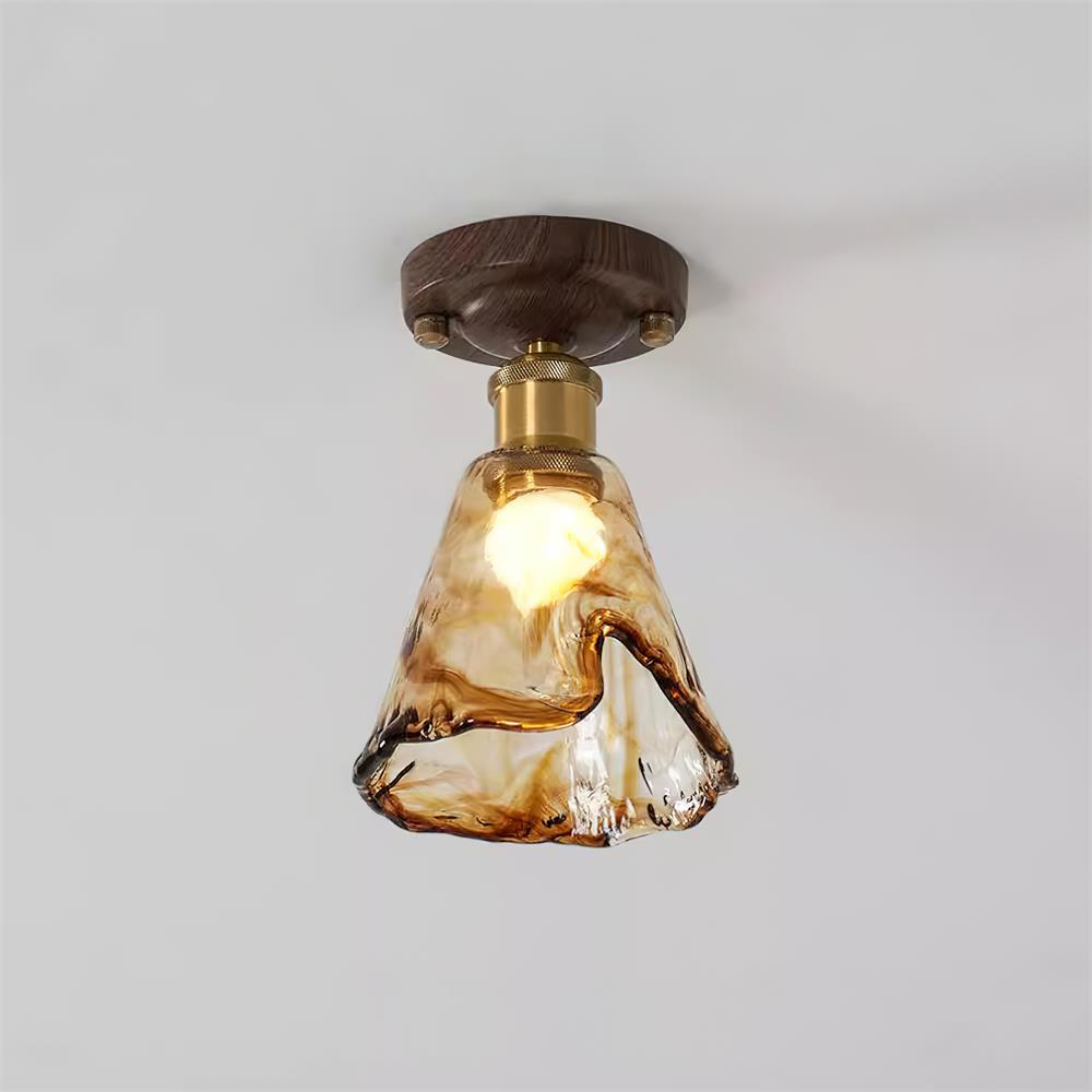 Velimo Plafonnier en Verre Ambre