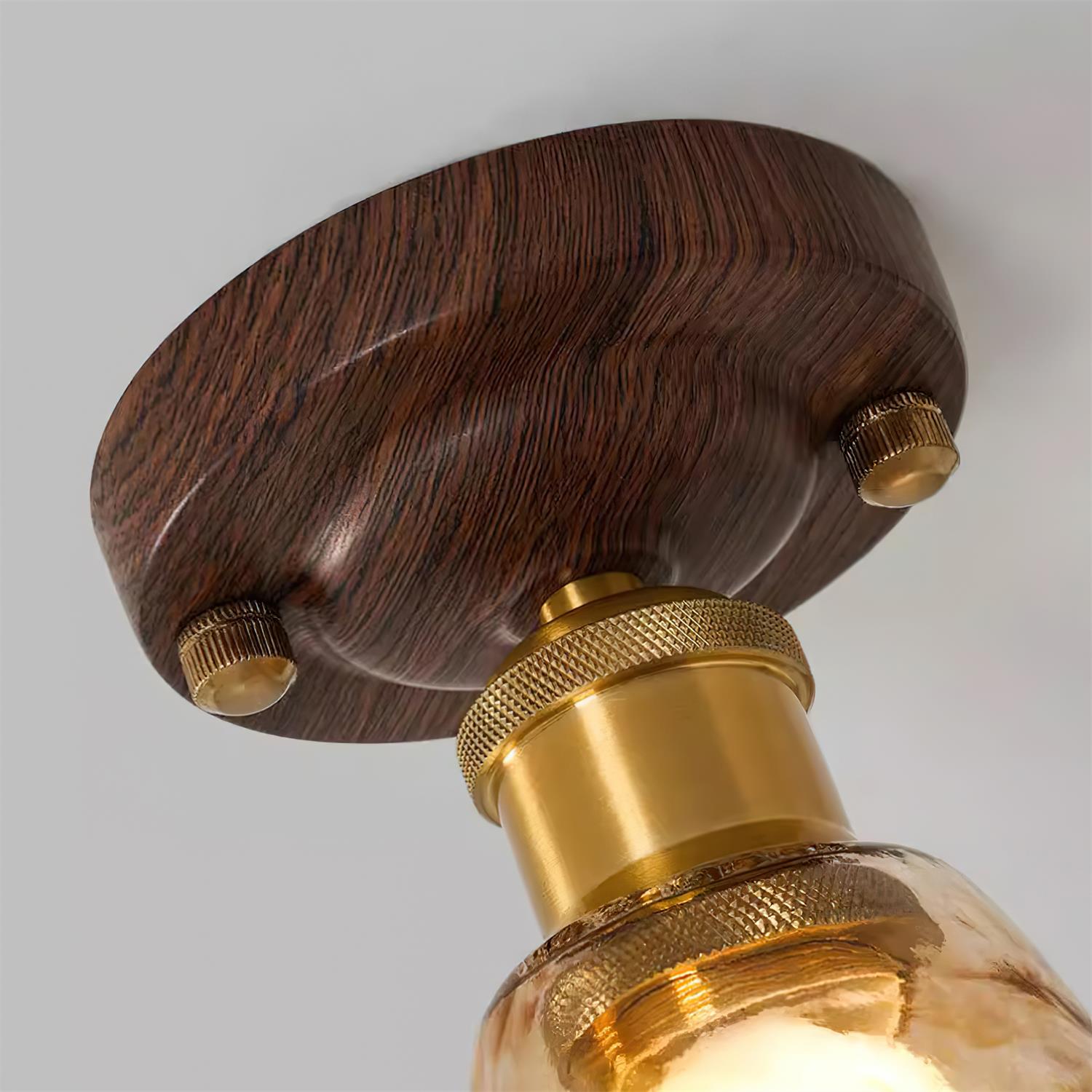 Velimo Plafonnier en Verre Ambre