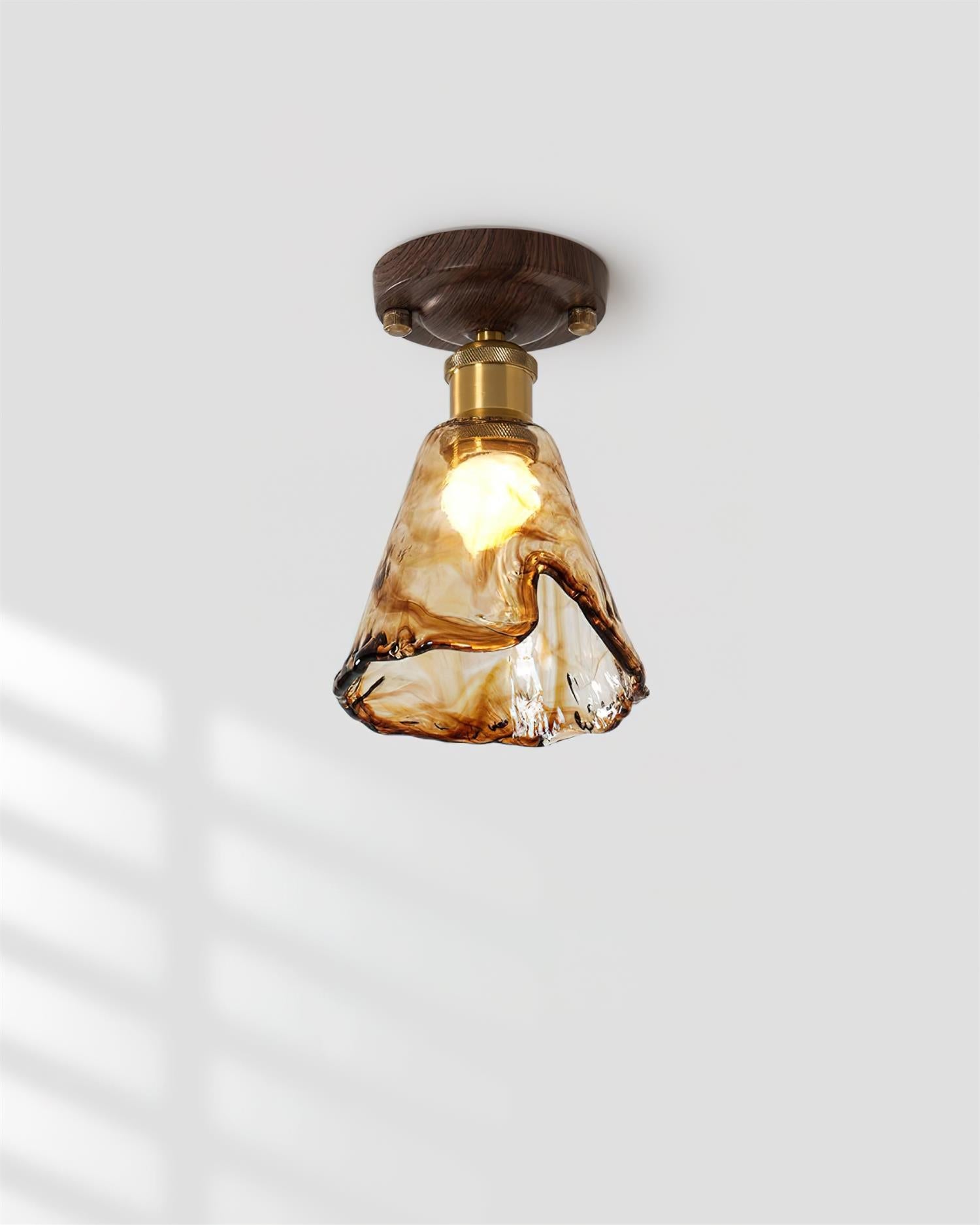 Velimo Plafonnier en Verre Ambre