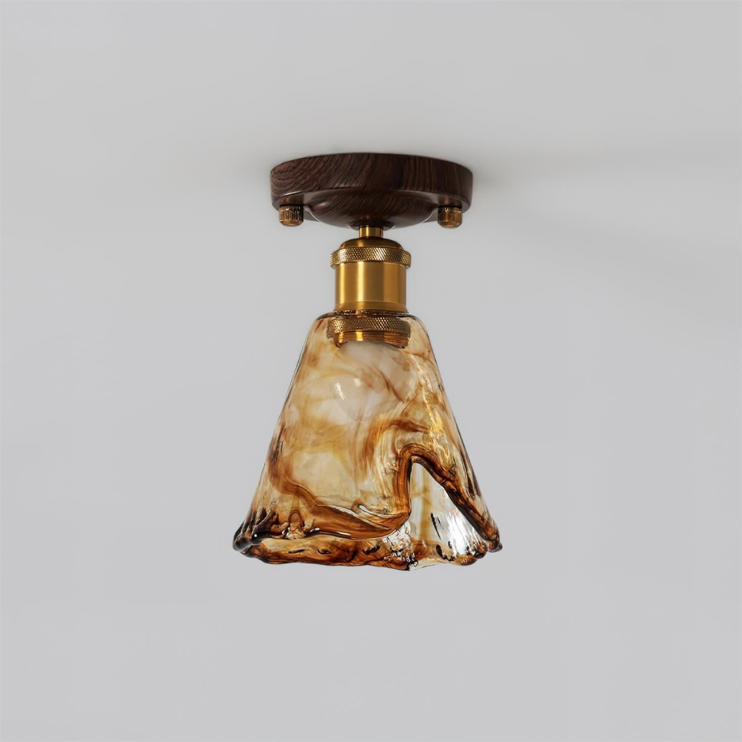 Velimo Plafonnier en Verre Ambre