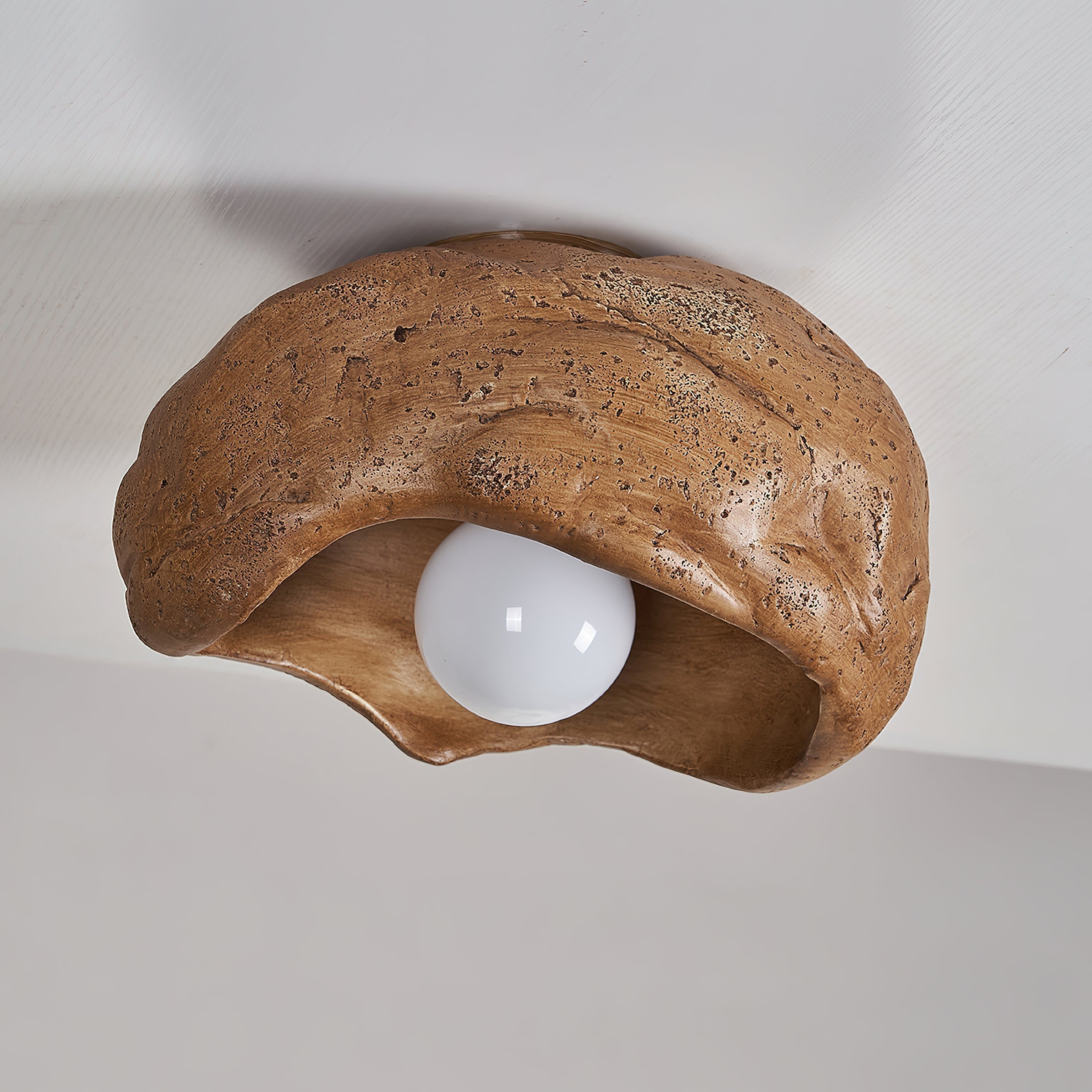 Nami Plafonnier Sculpté Travertin Roche Texture Rustique
