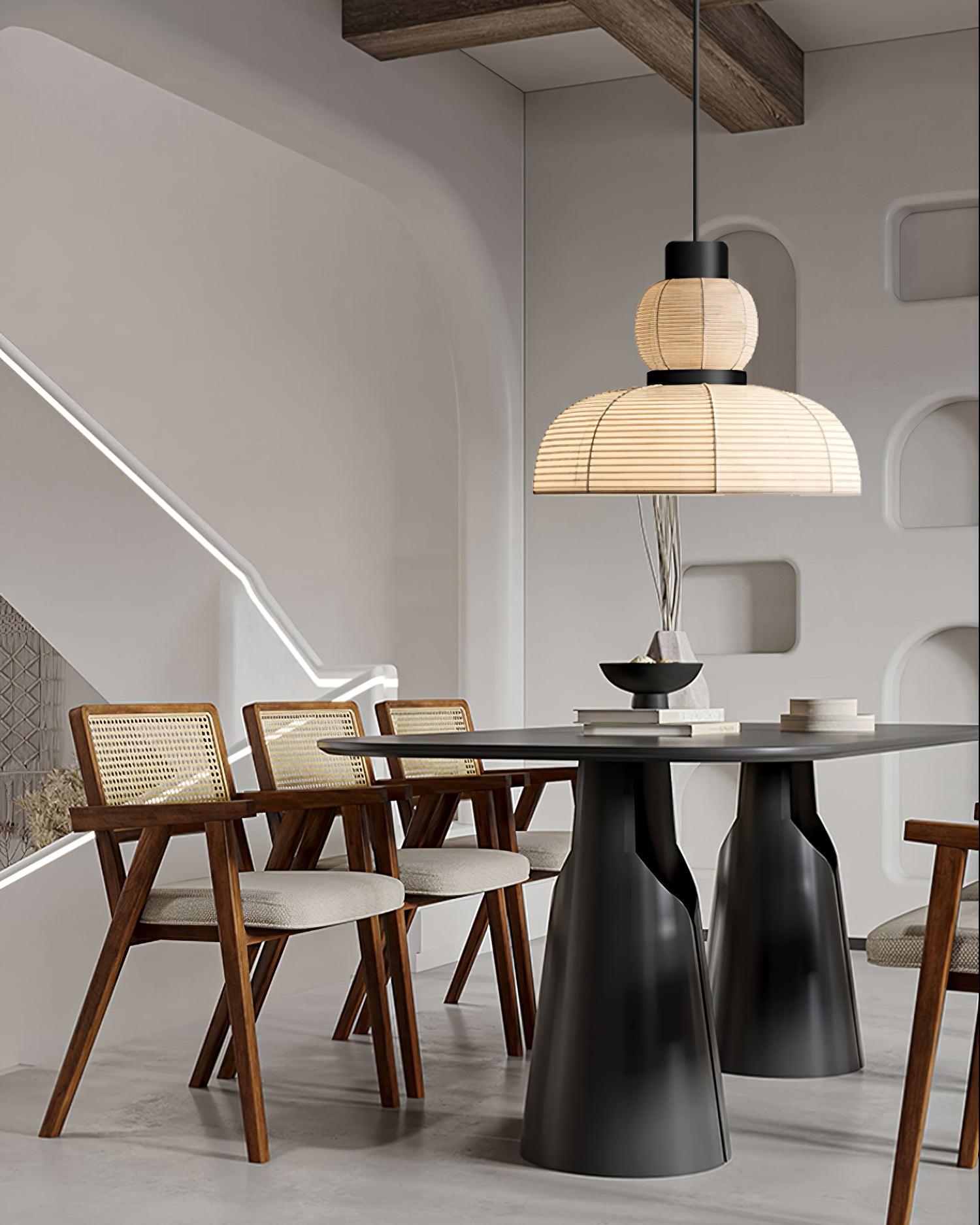 Suspension Abat-jour en Tissu Blanc Câble Noir Lueur Ambiante Douce