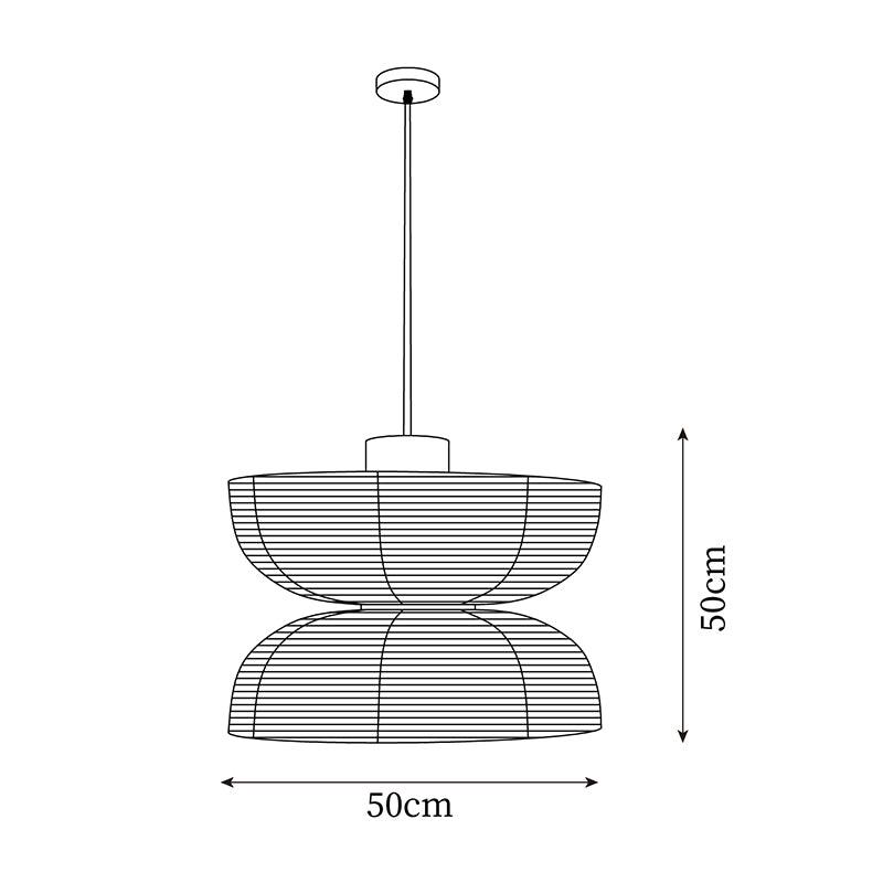 Suspension Abat-jour en Tissu Blanc Câble Noir Lueur Ambiante Douce