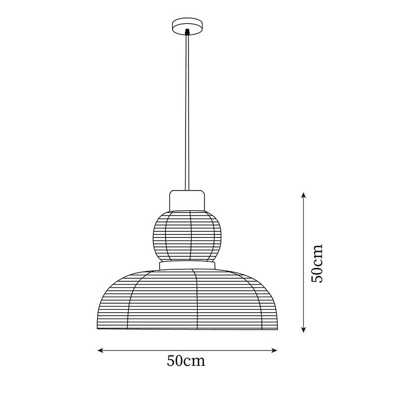 Suspension Abat-jour en Tissu Blanc Câble Noir Lueur Ambiante Douce