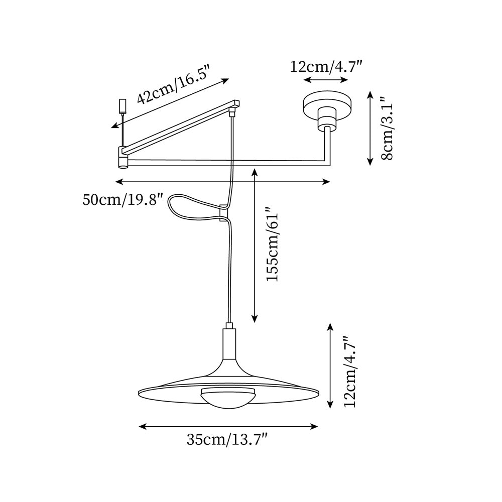 Veylo Lustra Lampe Suspendue Bras Pivotant Ajustable