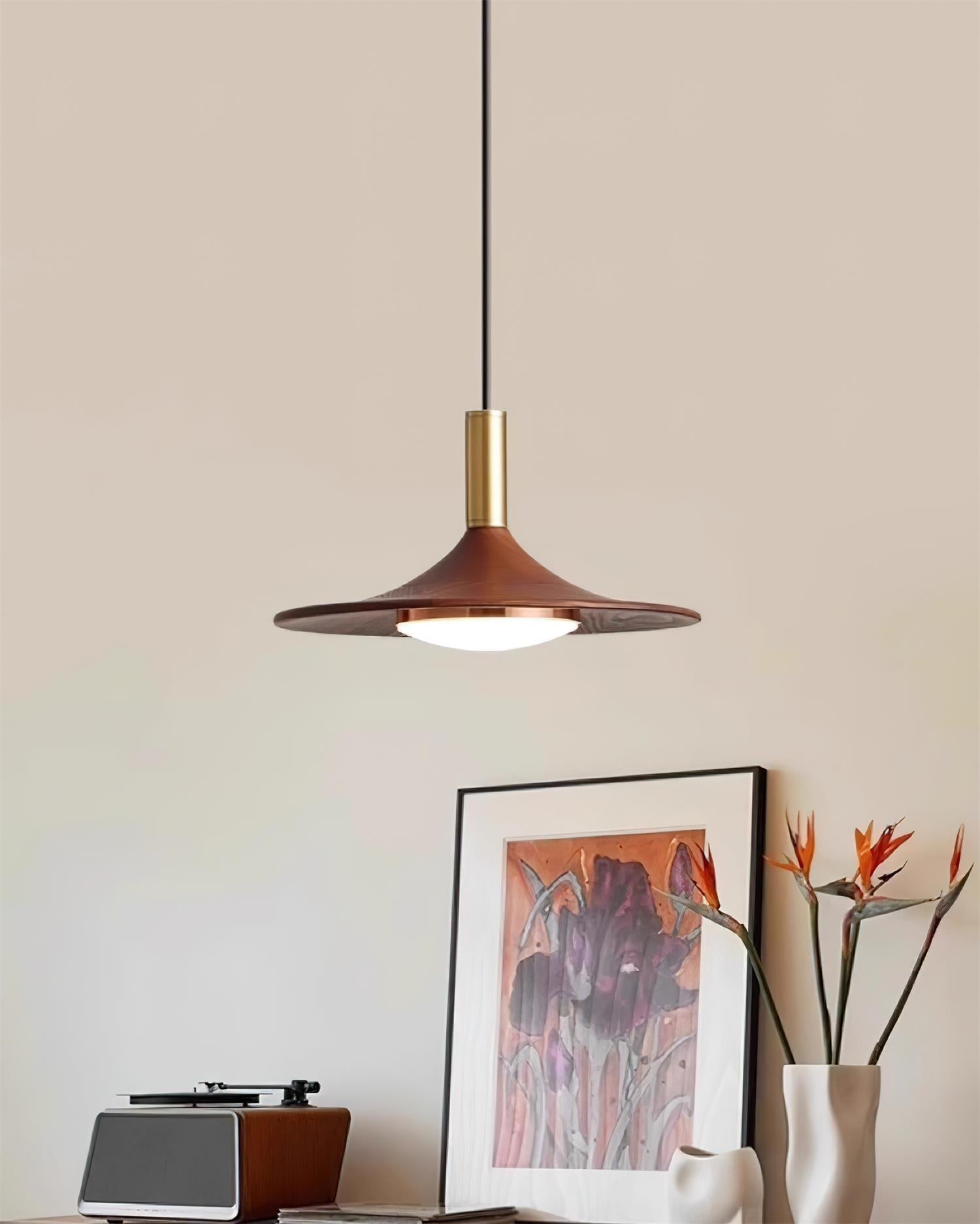 Virelli Suspension Disque Effet Bois LED Acrylique Midcentury