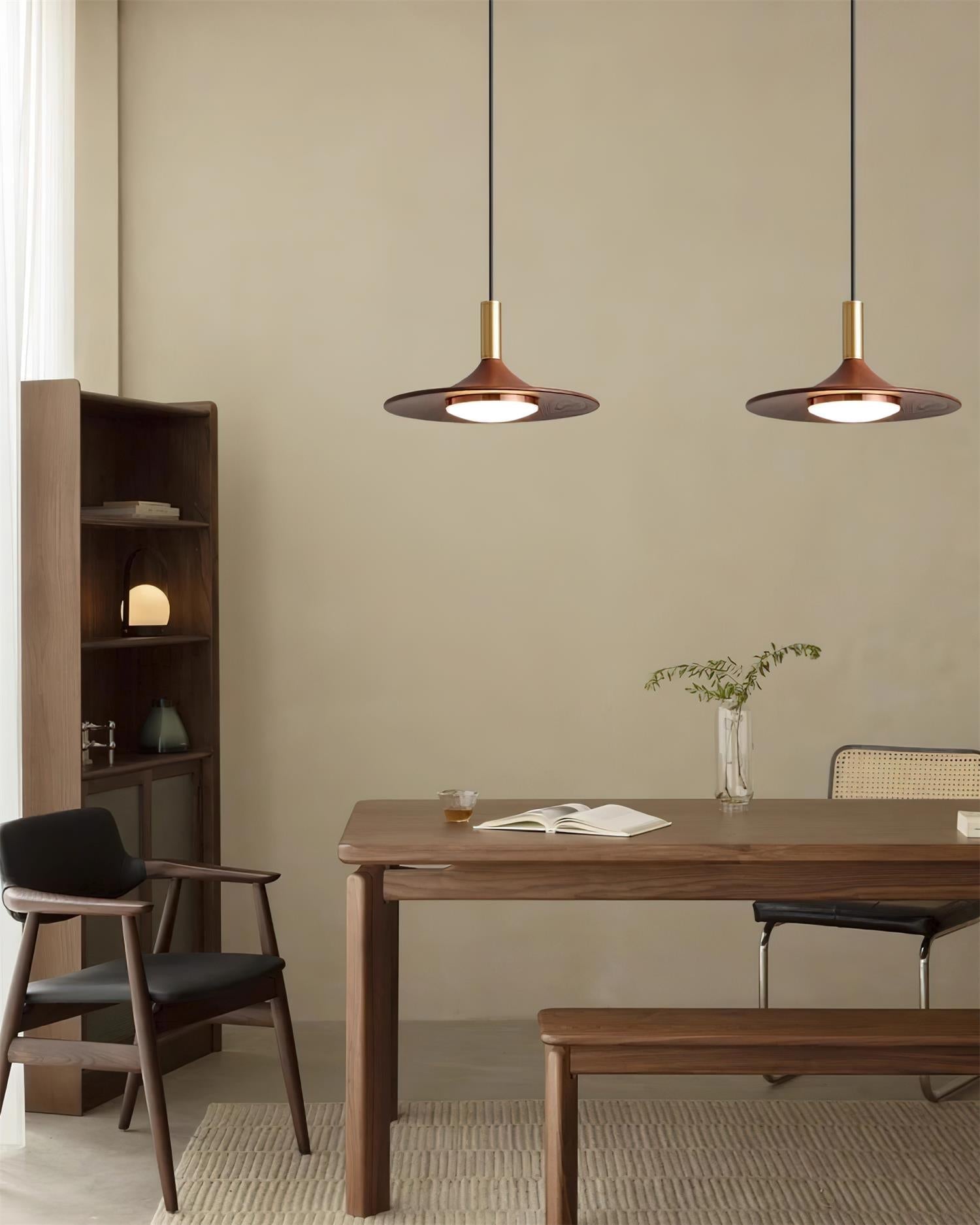 Virelli Suspension Disque Effet Bois LED Acrylique Midcentury