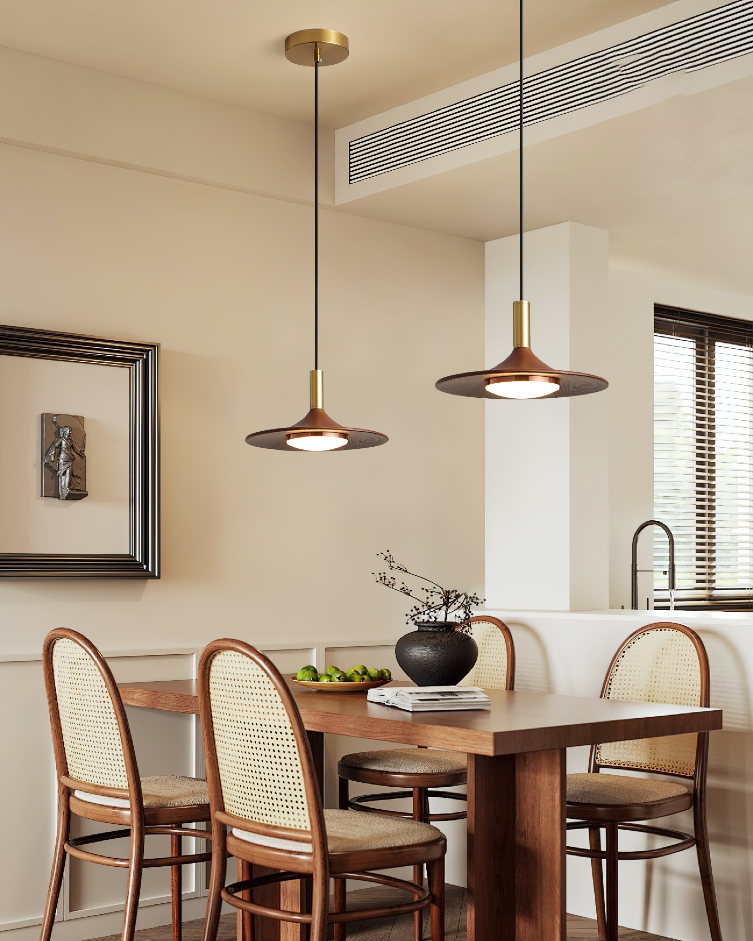 Virelli Suspension Disque Effet Bois LED Acrylique Midcentury