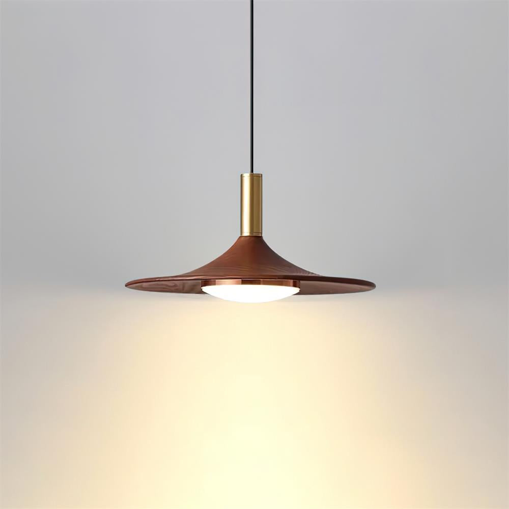 Virelli Suspension Disque Effet Bois LED Acrylique Midcentury