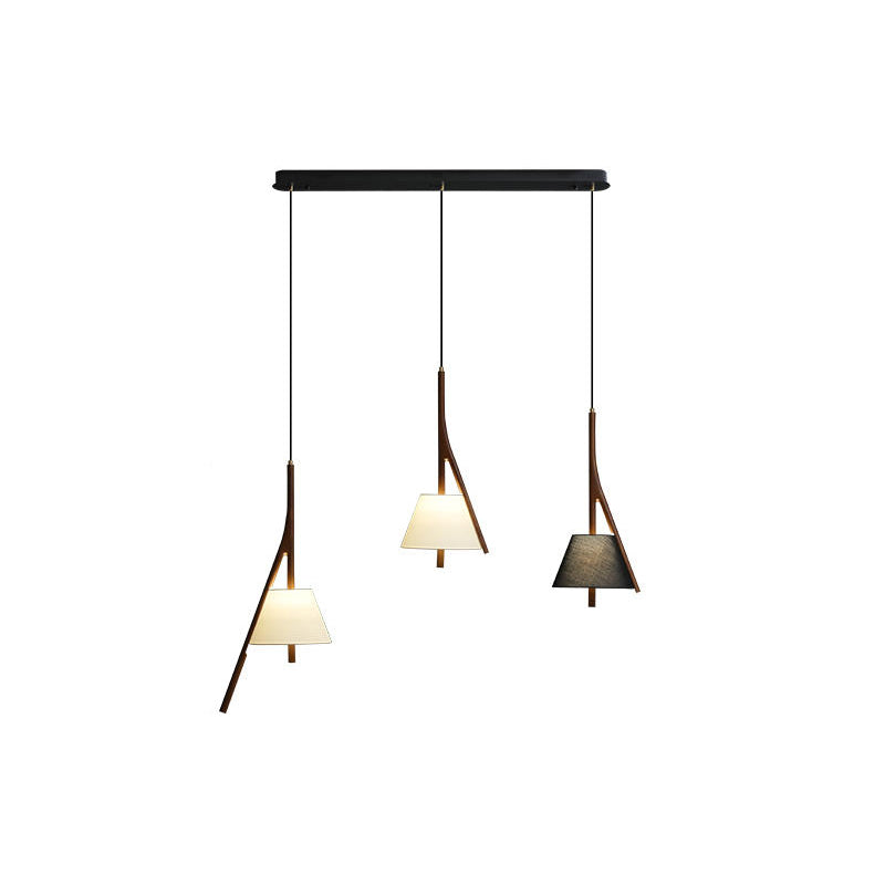 Zovenarae Triangulaire Bois Pendentif Lumière