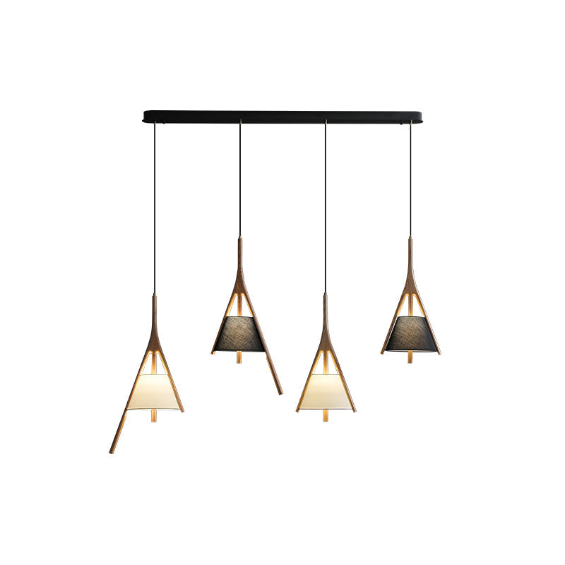 Zovenarae Triangulaire Bois Pendentif Lumière