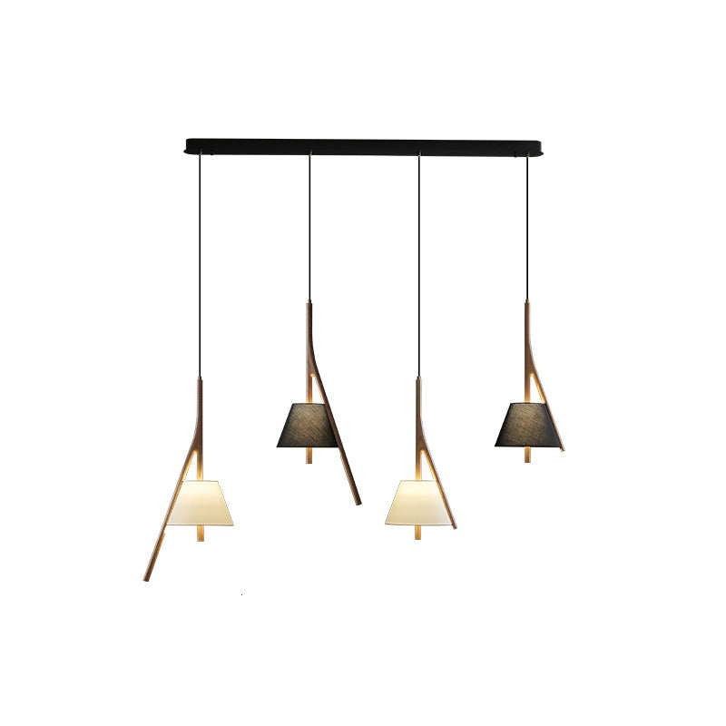 Zovenarae Triangulaire Bois Pendentif Lumière