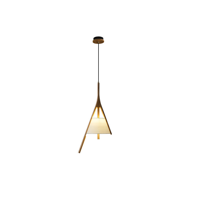 Zovenarae Triangulaire Bois Pendentif Lumière