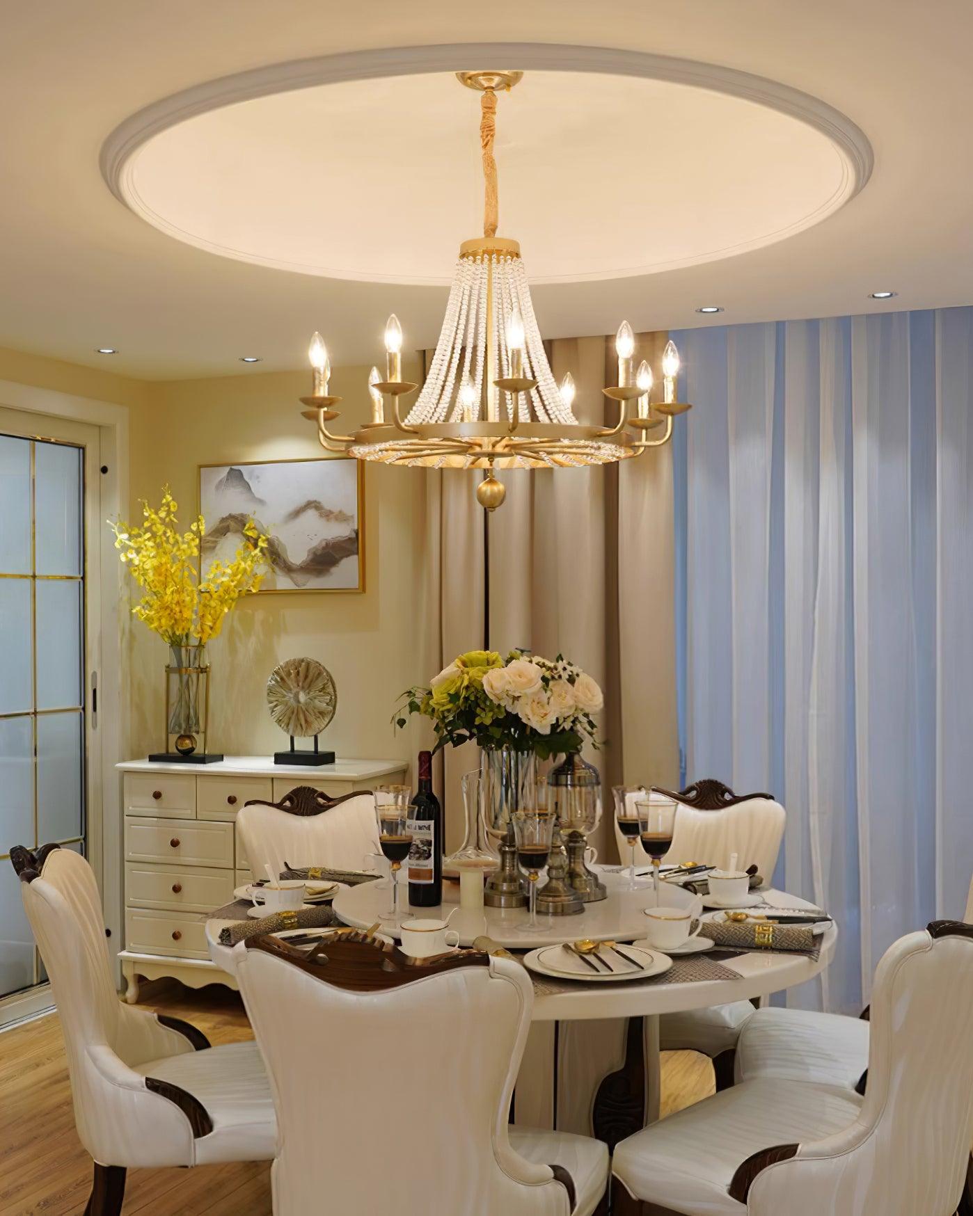 Naples Lustre Perles de Cristal Rustique Blanc Gris Royal