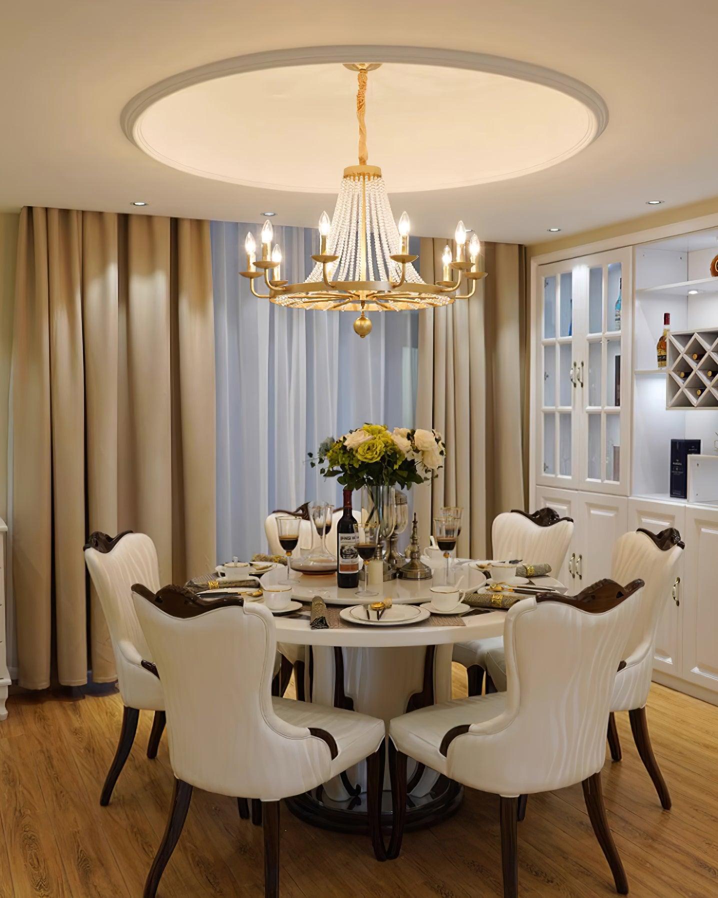 Naples Lustre Perles de Cristal Rustique Blanc Gris Royal