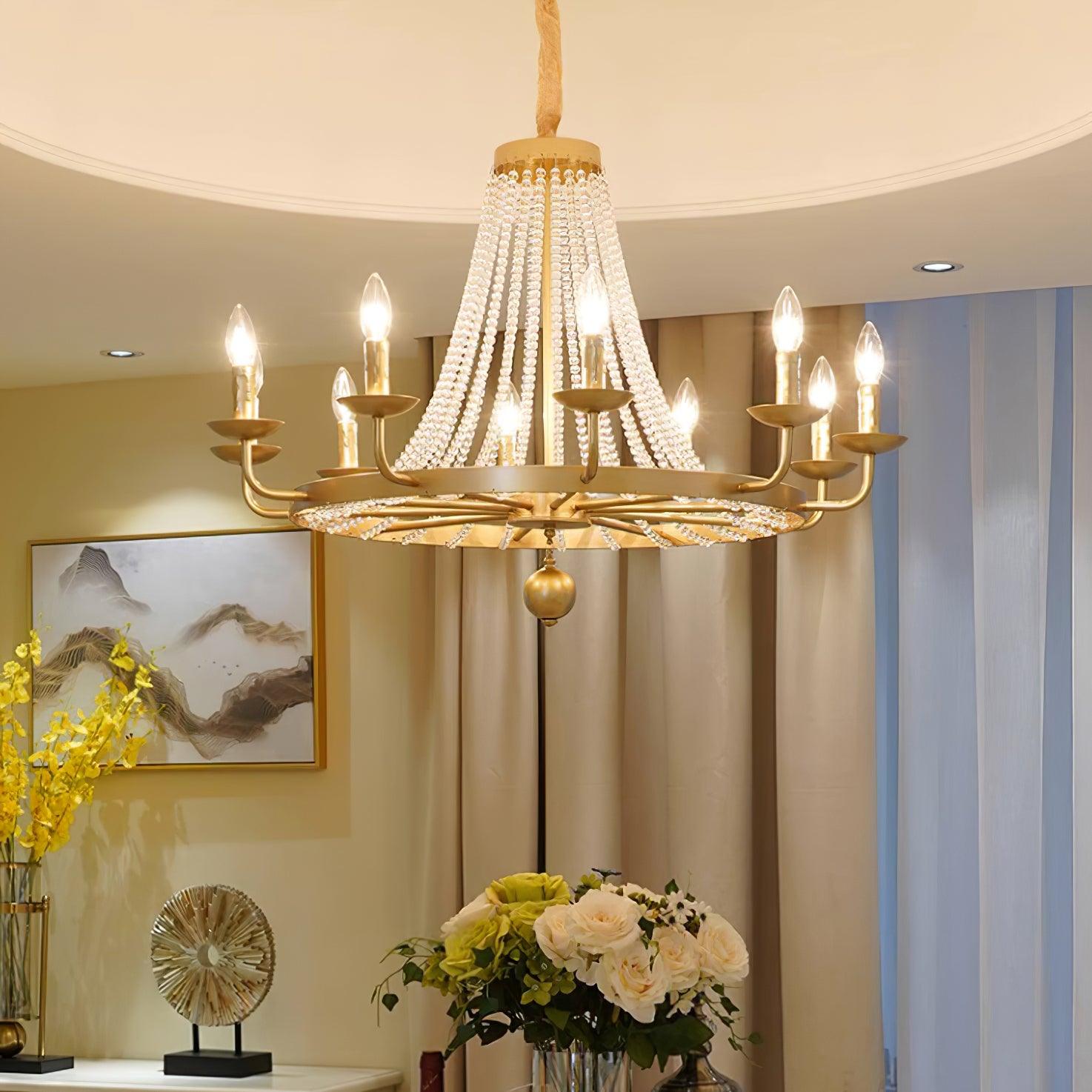 Naples Lustre Crystal Fer Rustique Moderne