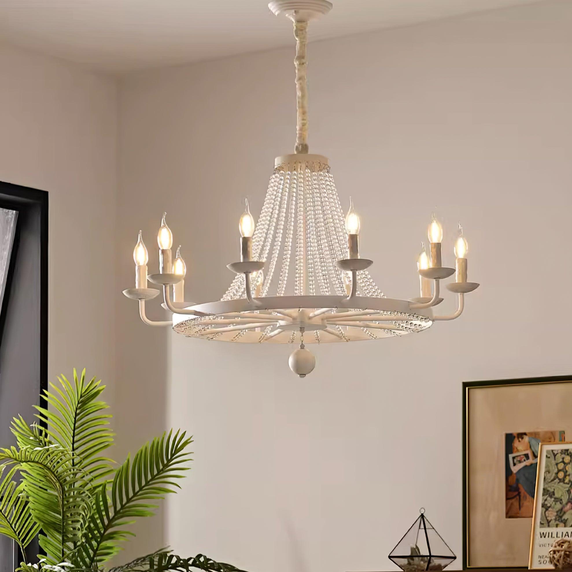 Naples Lustre Perles de Cristal Rustique Blanc Gris Royal