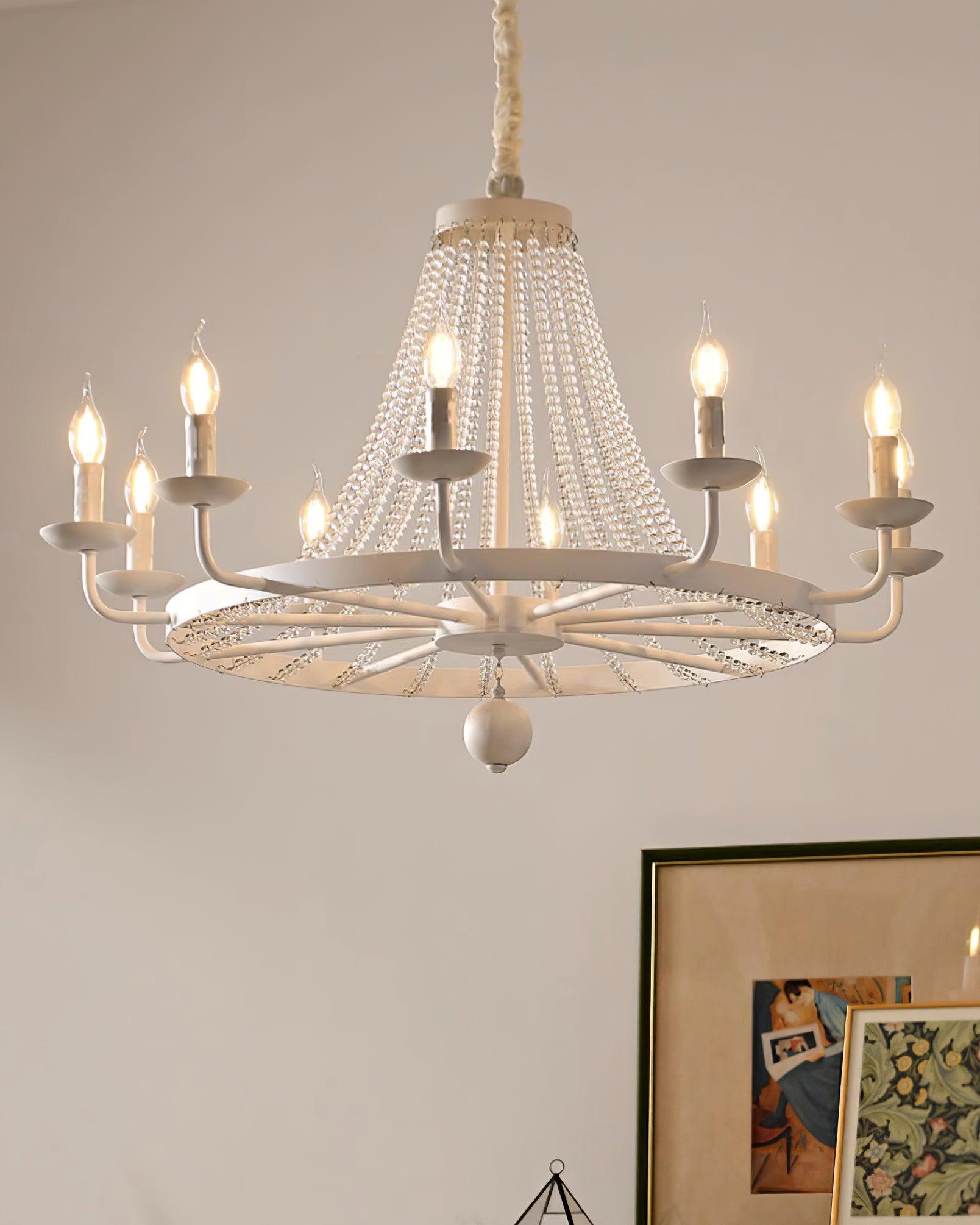 Naples Lustre Perles de Cristal Rustique Blanc Gris Royal