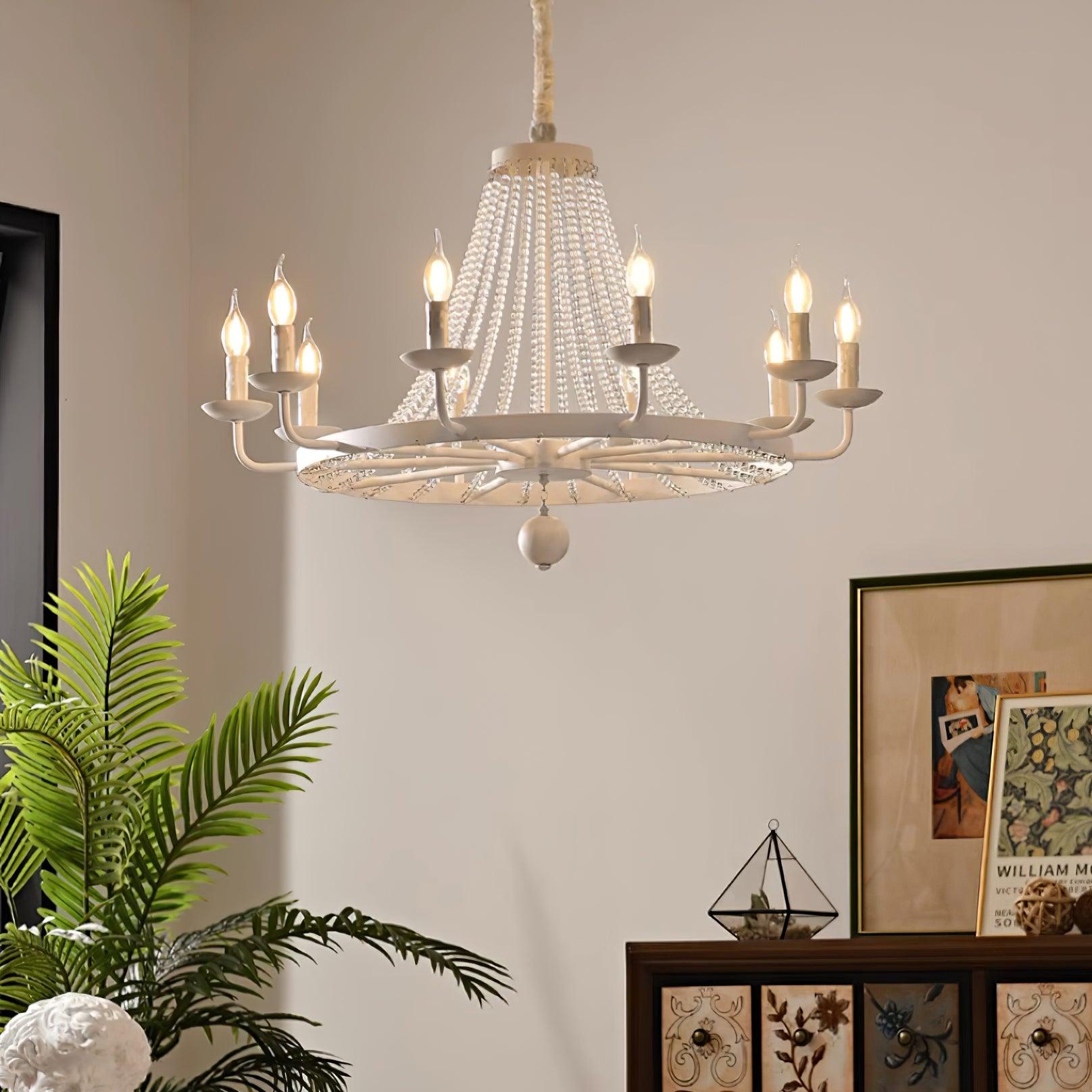 Naples Lustre Perles de Cristal Rustique Blanc Gris Royal