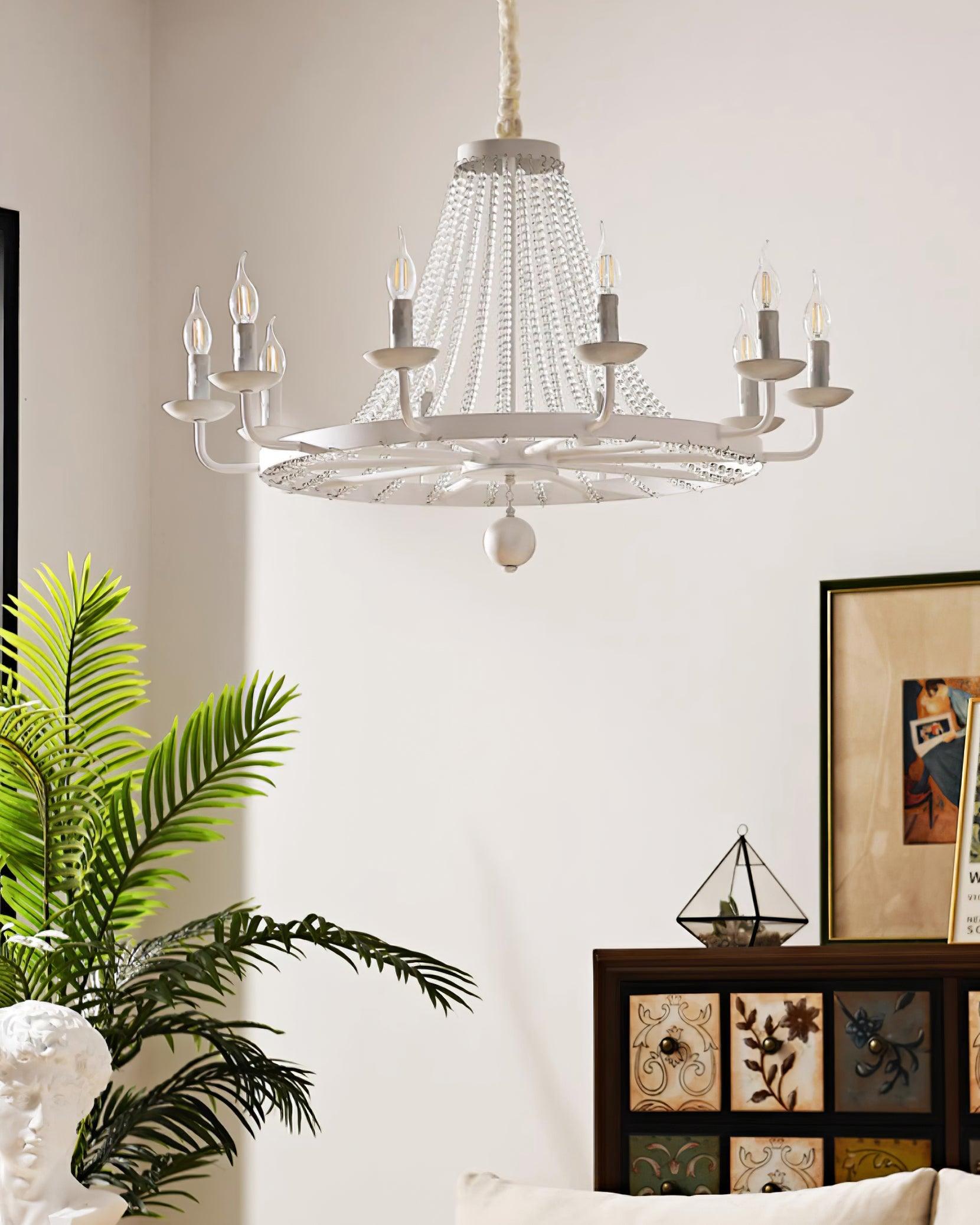 Naples Lustre Perles de Cristal Rustique Blanc Gris Royal
