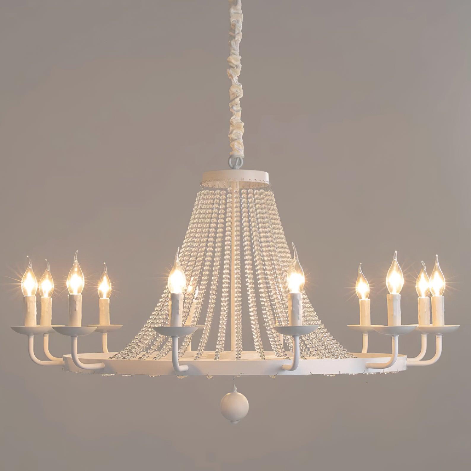 Naples Lustre Perles de Cristal Rustique Blanc Gris Royal