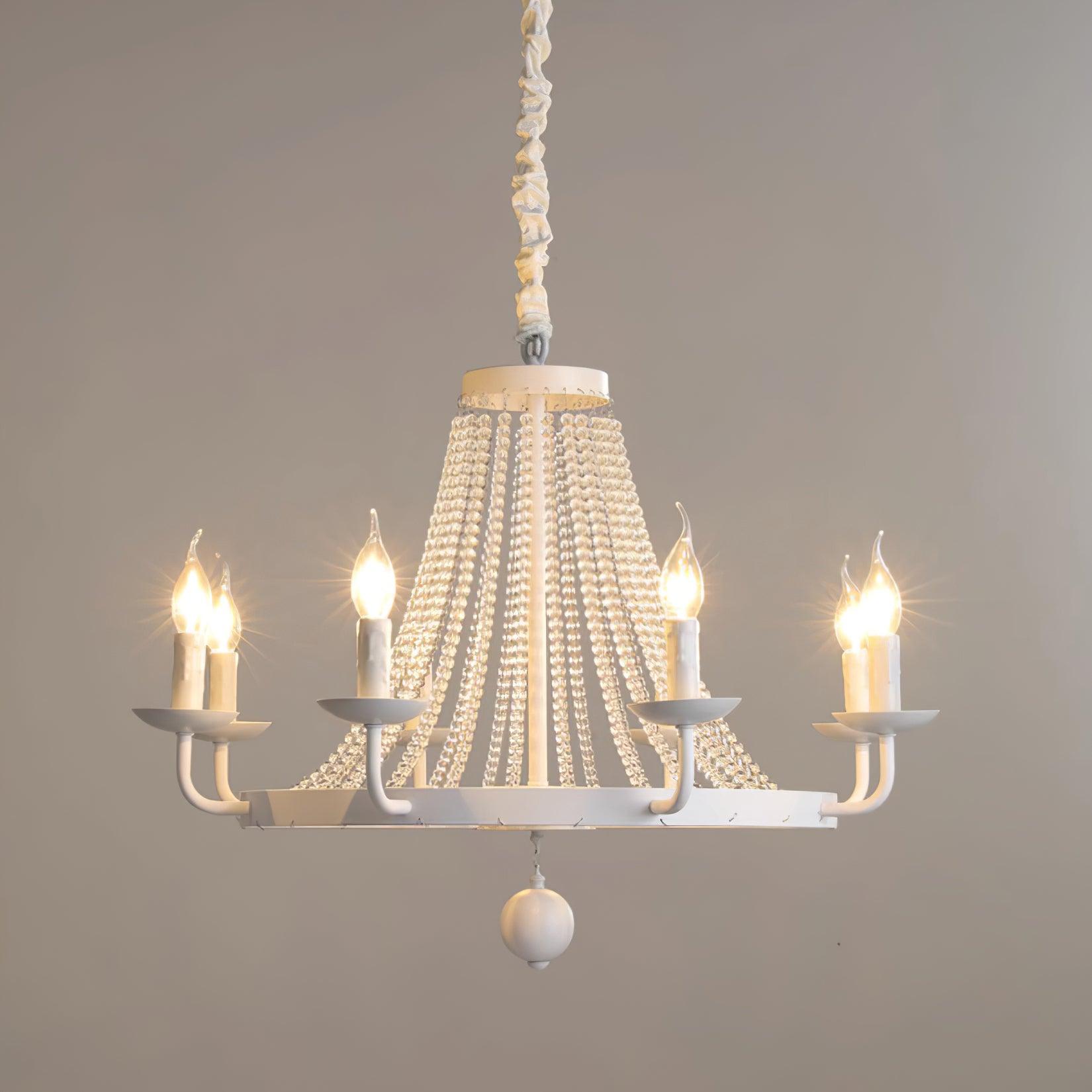 Naples Lustre Perles de Cristal Rustique Blanc Gris Royal