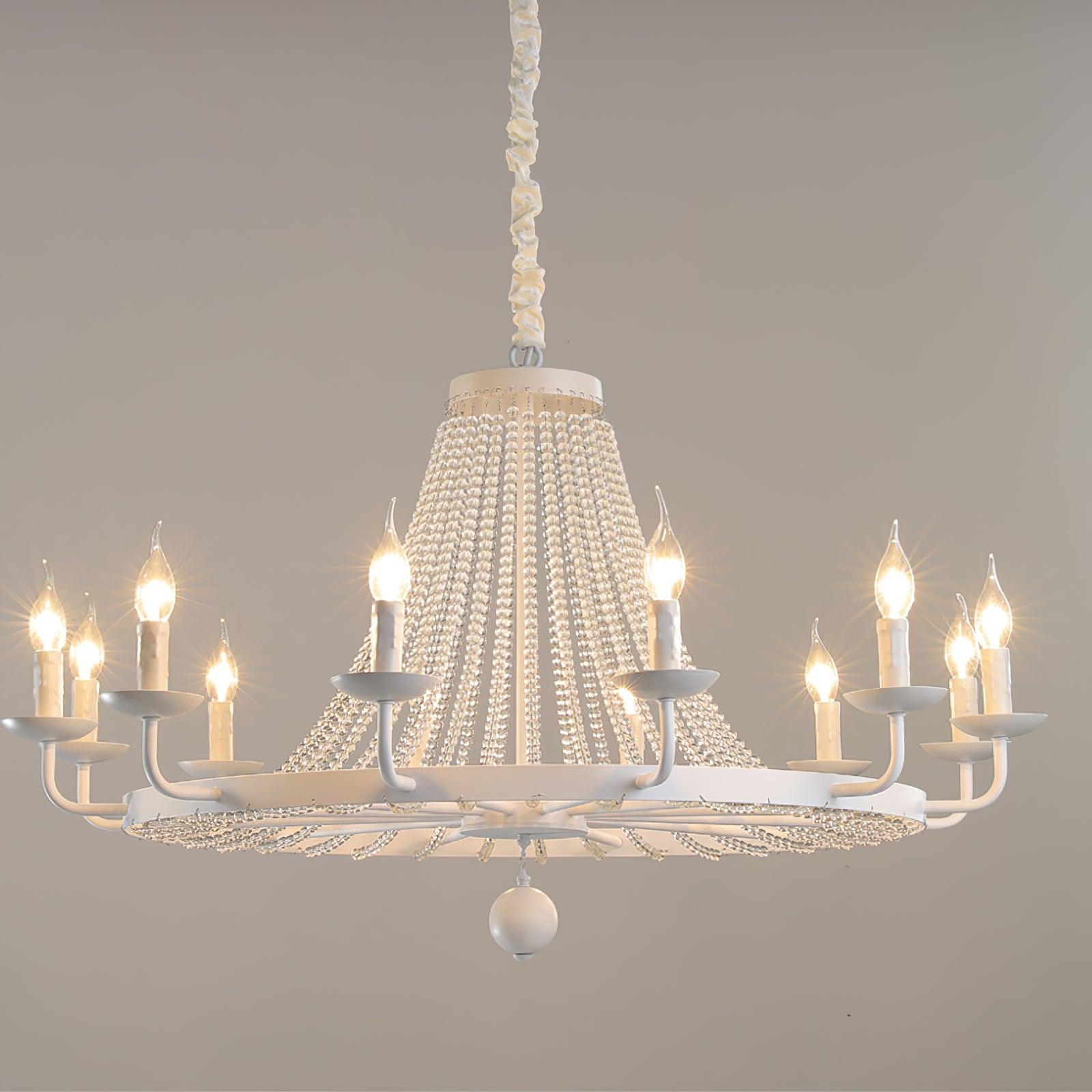 Naples Lustre Perles de Cristal Rustique Blanc Gris Royal