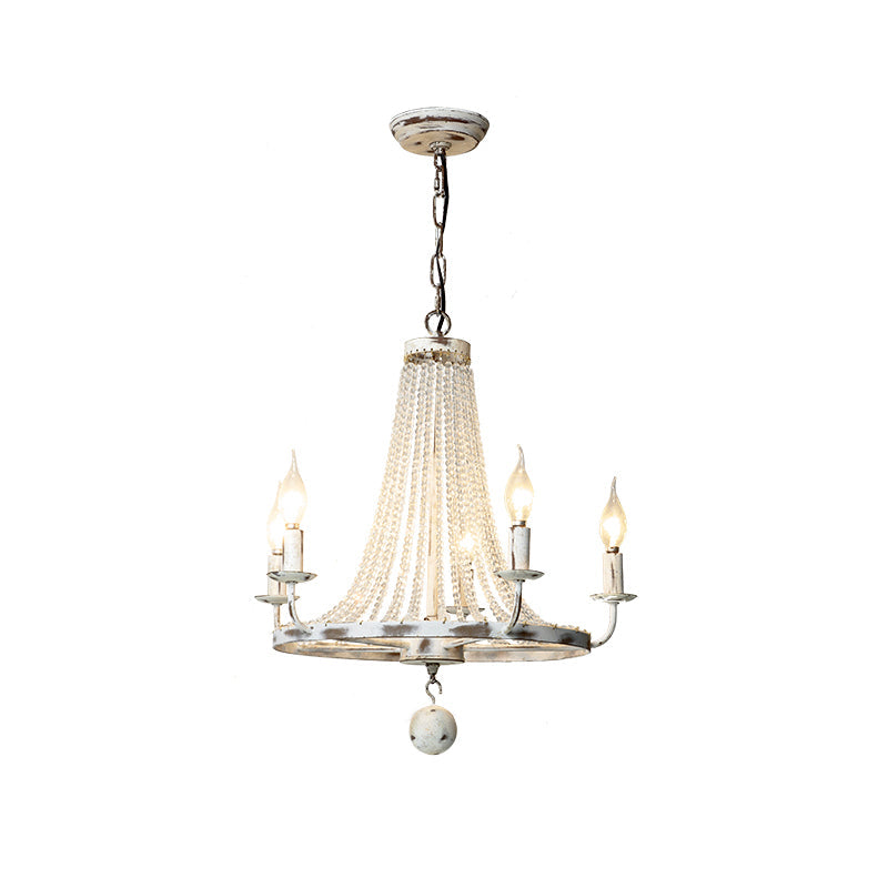 Coloros Lustre Industriel Vintage en Métal Blanc
