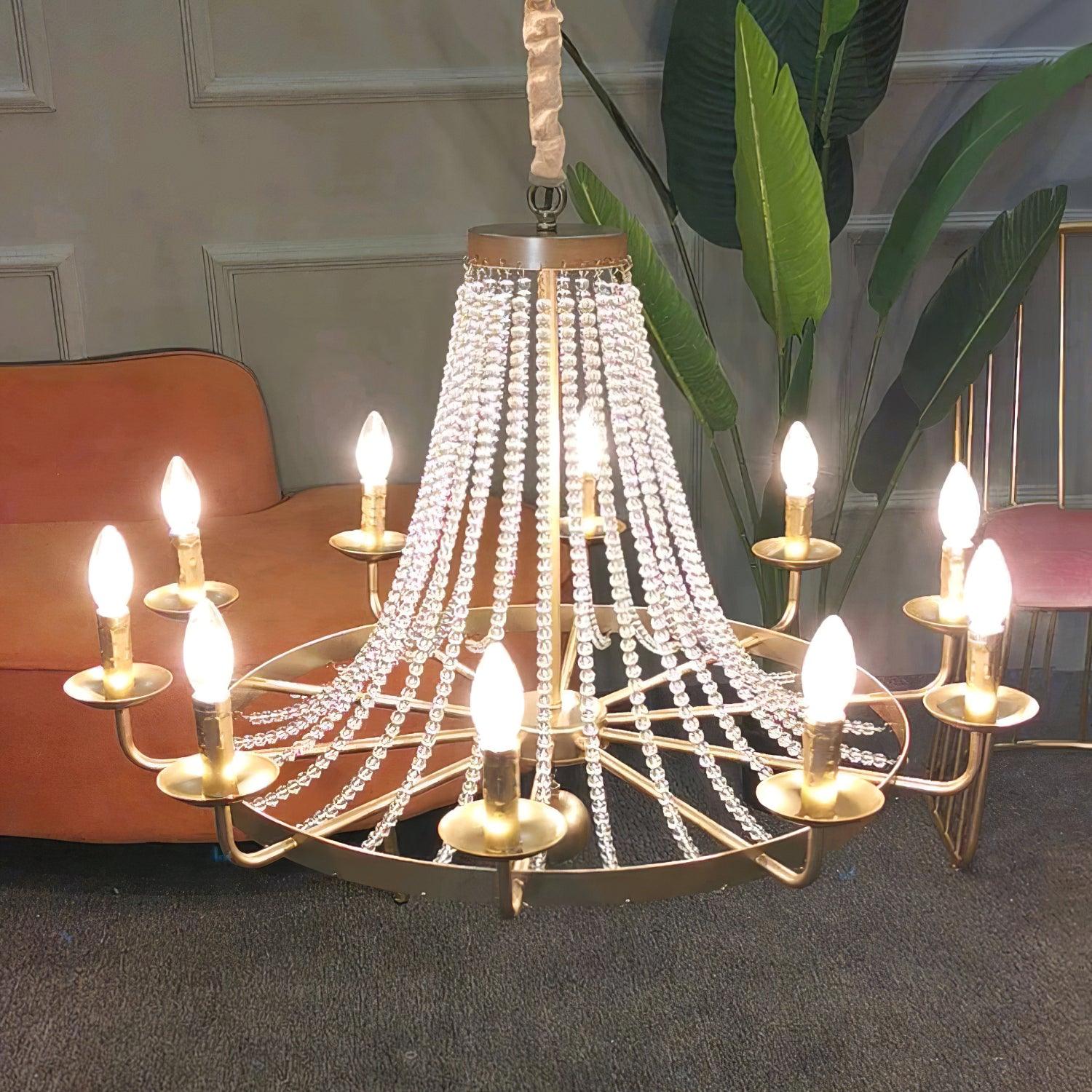 Naples Lustre Perles de Cristal Rustique Blanc Gris Royal