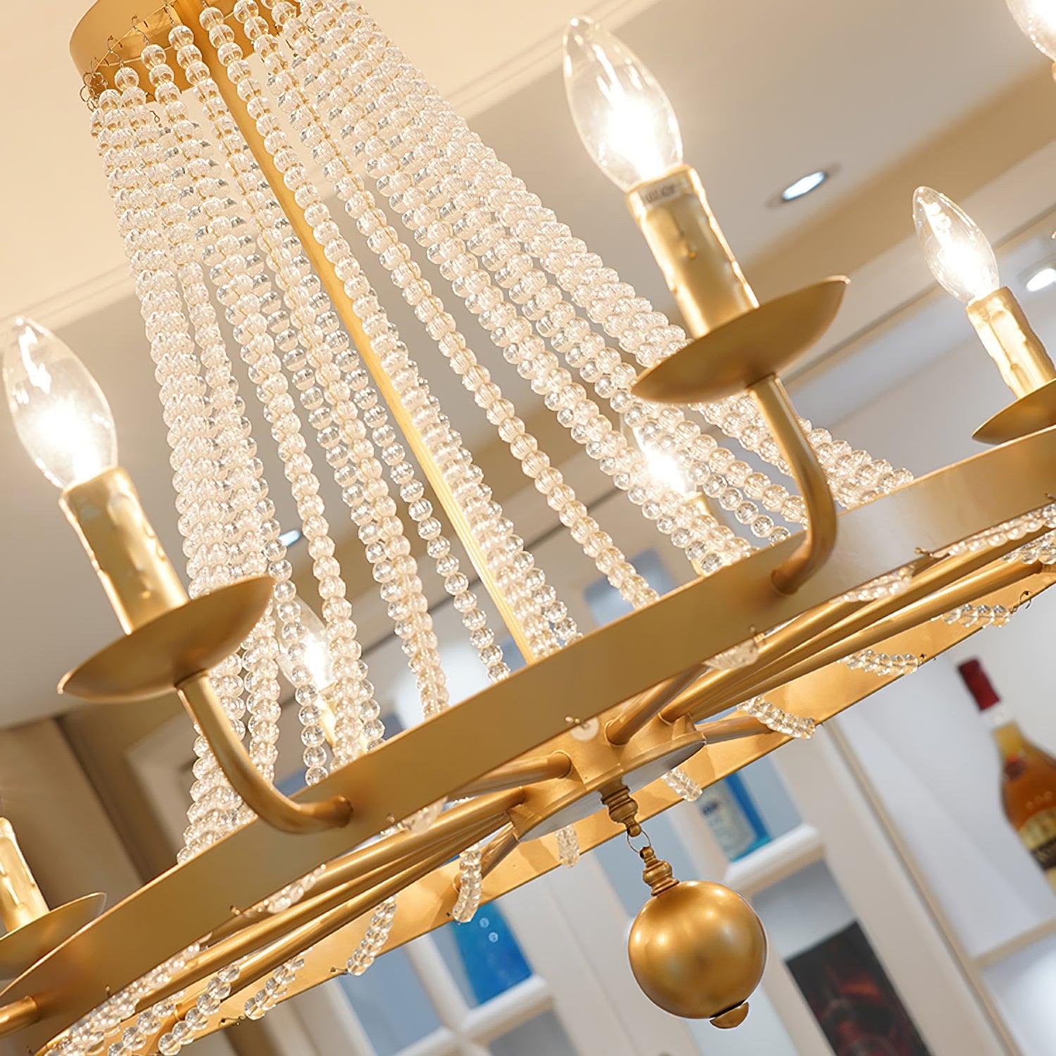 Naples Lustre Perles de Cristal Rustique Blanc Gris Royal