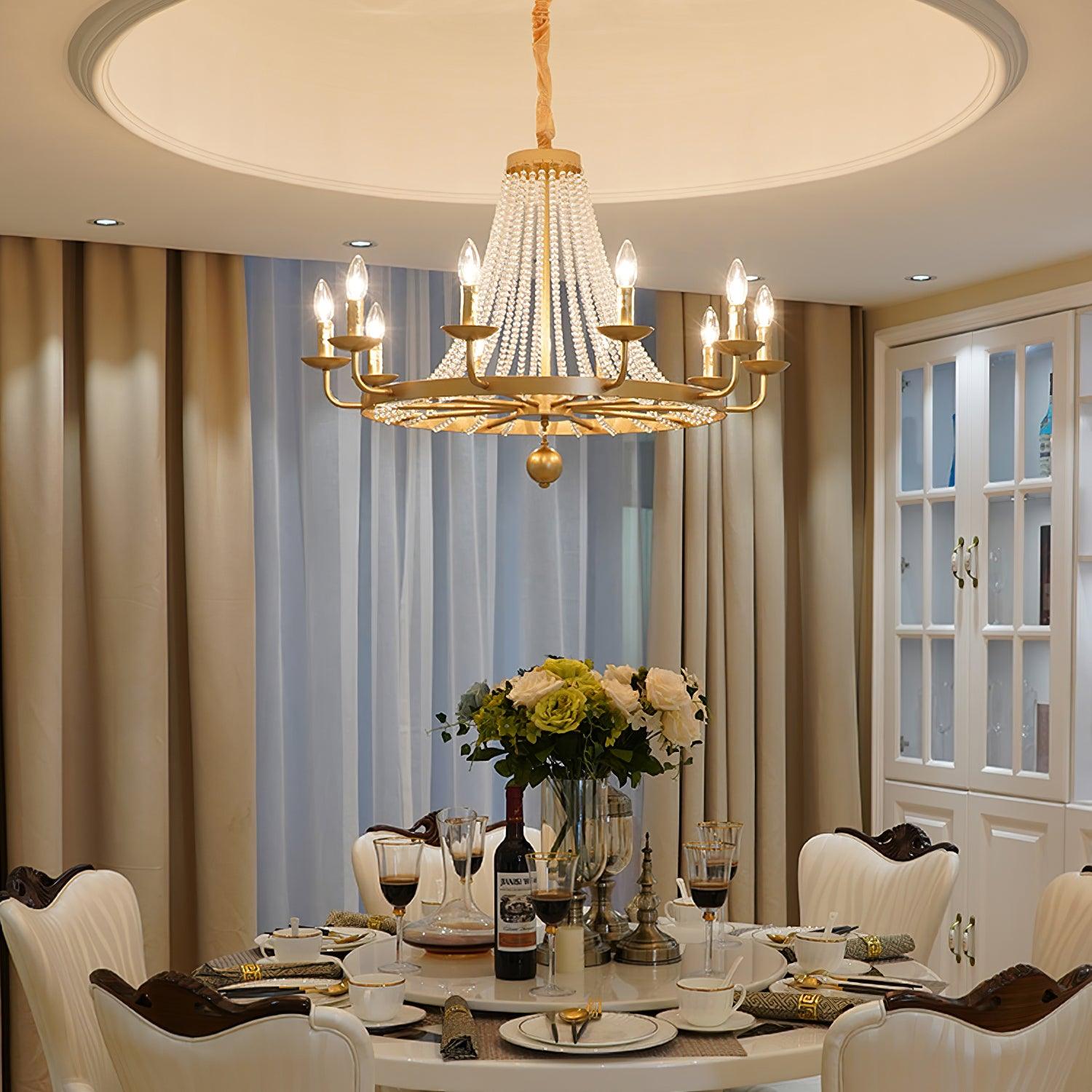 Naples Lustre Perles de Cristal Rustique Blanc Gris Royal