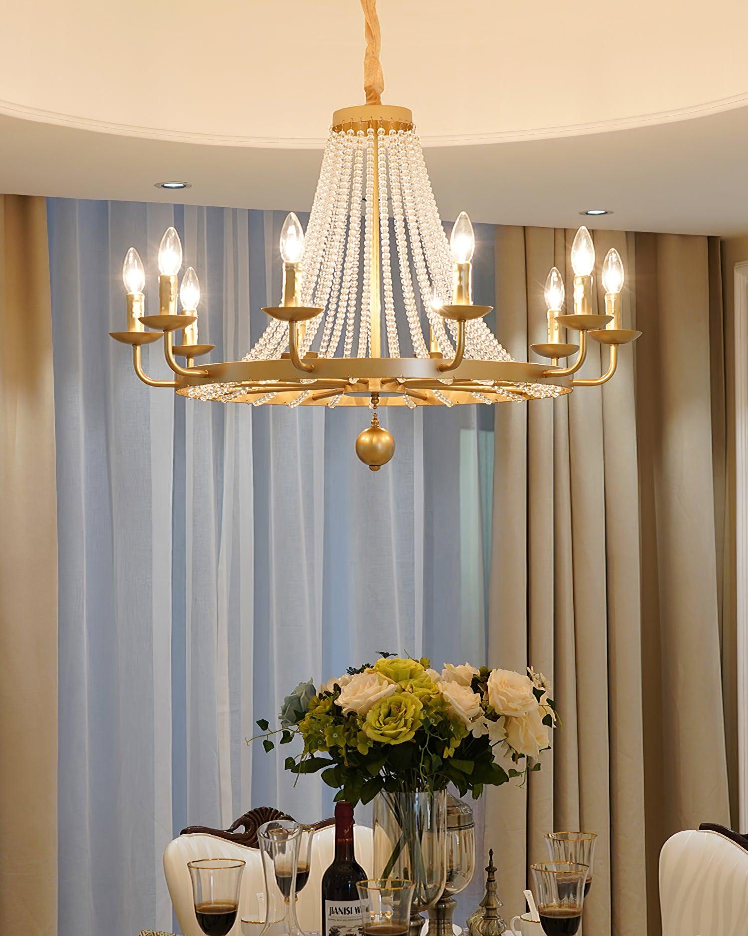 Naples Lustre Perles de Cristal Rustique Blanc Gris Royal