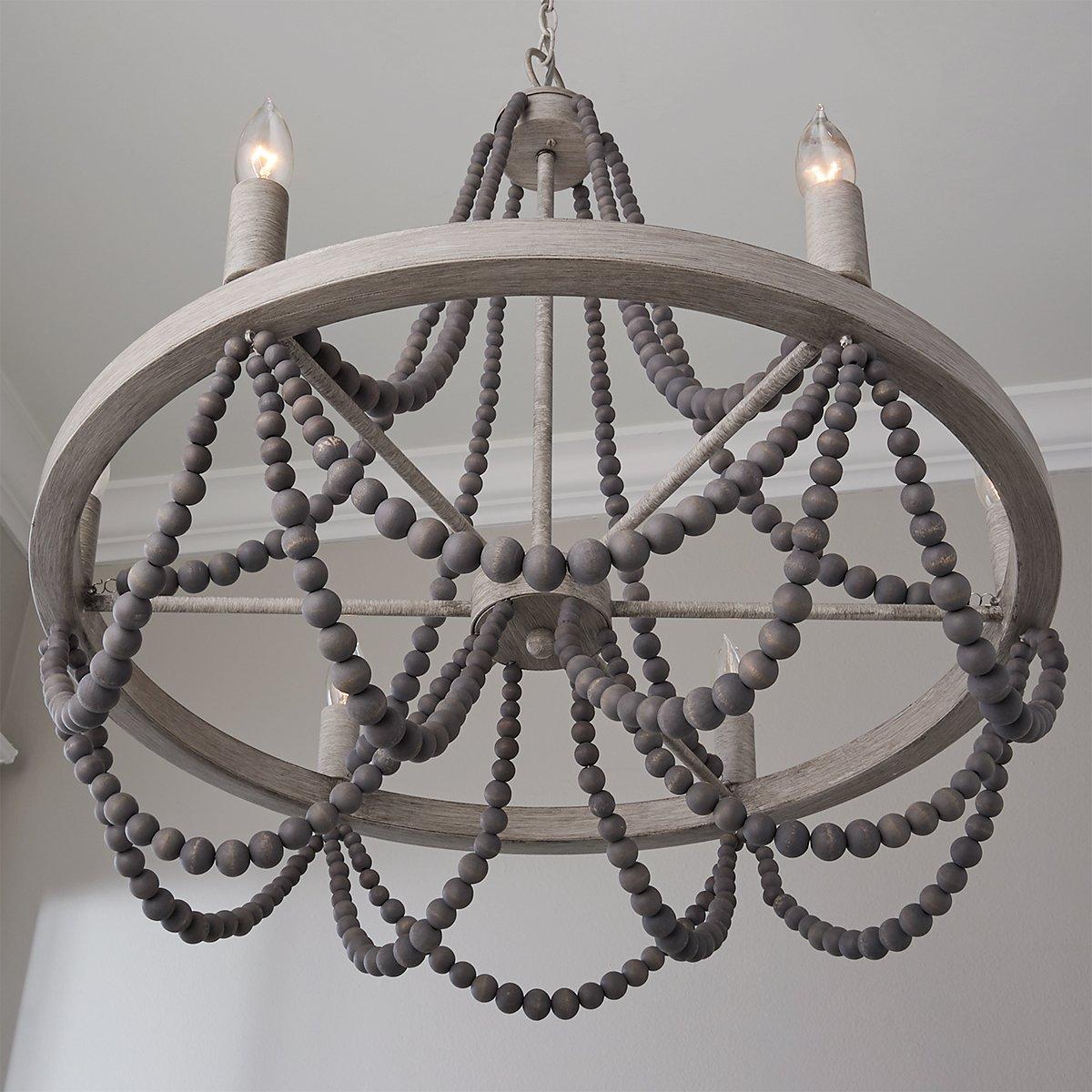 Alshaan Lustre Vintage Industriel en Bois et Métal