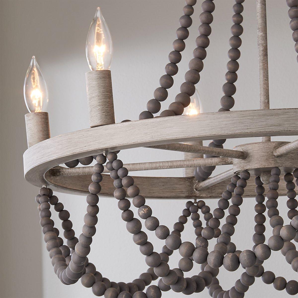 Alshaan Lustre Vintage Industriel en Bois et Métal