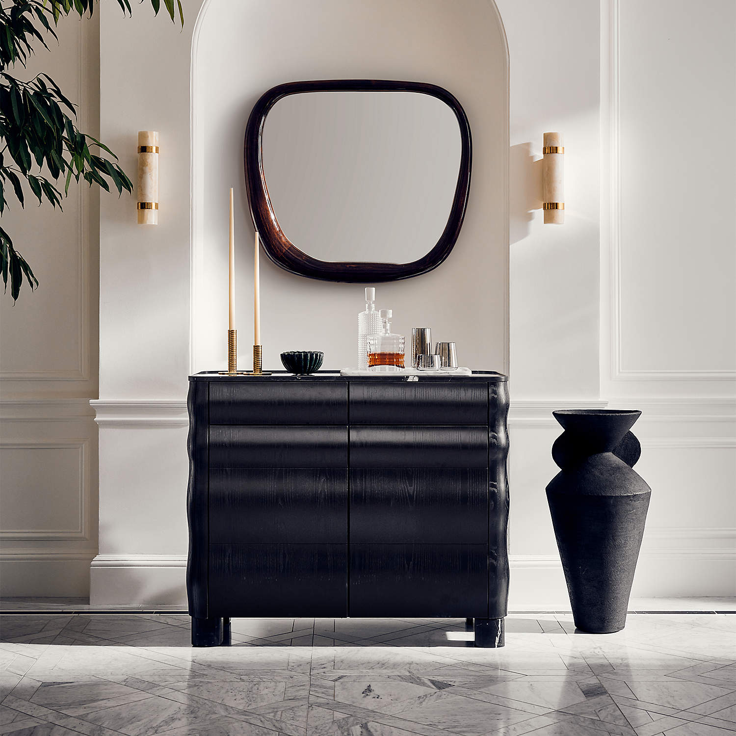 Zavaran Applique Murale Moderne Minimaliste en Métal et Onyx