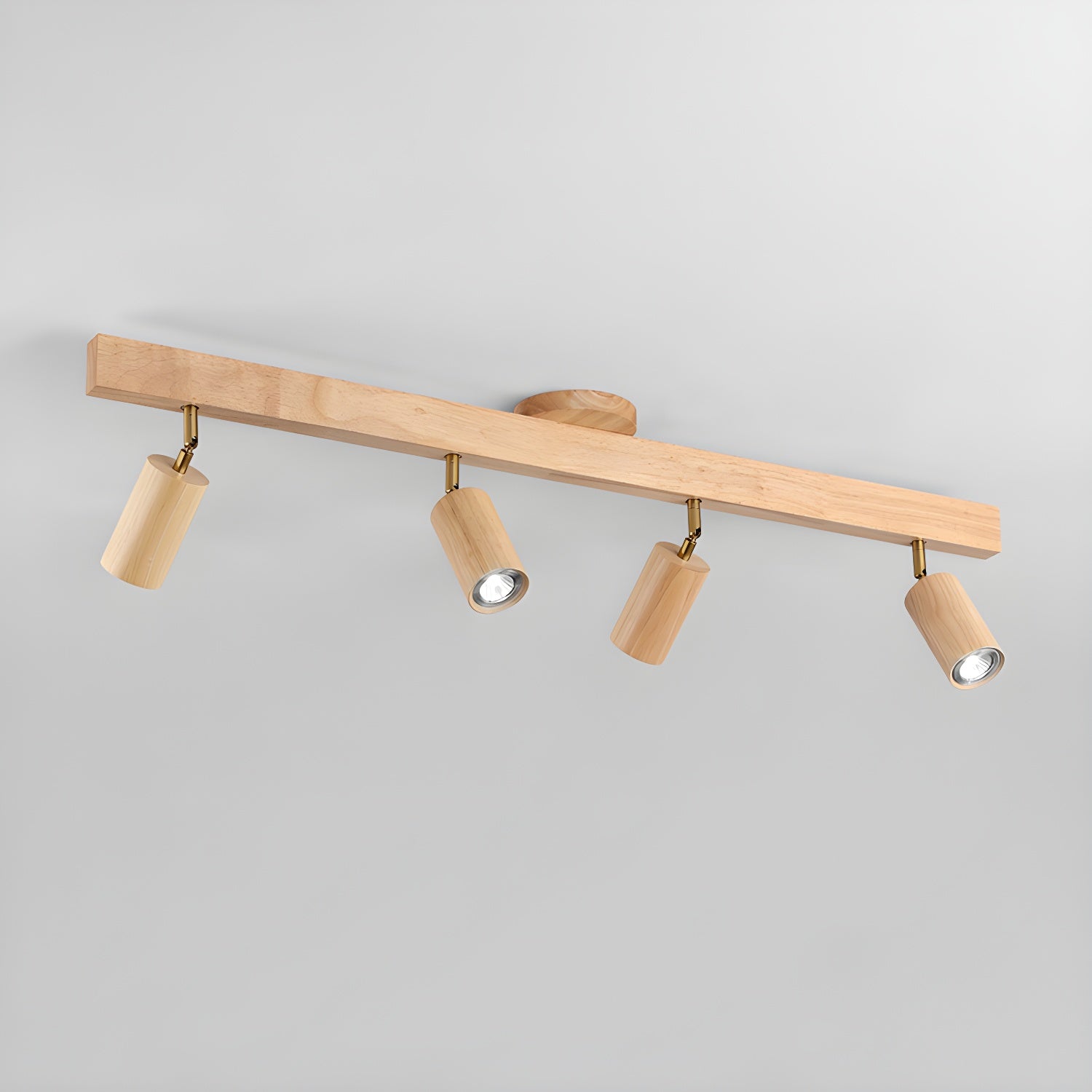 Solara Plafonnier poutre en bois naturel avec spot