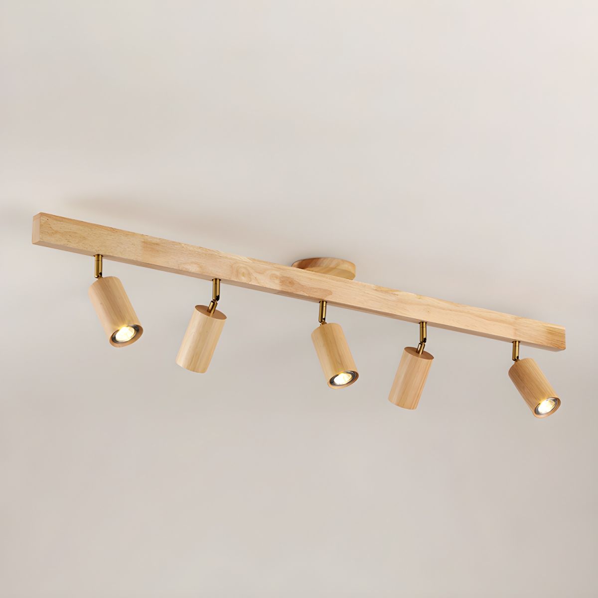 Solara Plafonnier poutre en bois naturel avec spot
