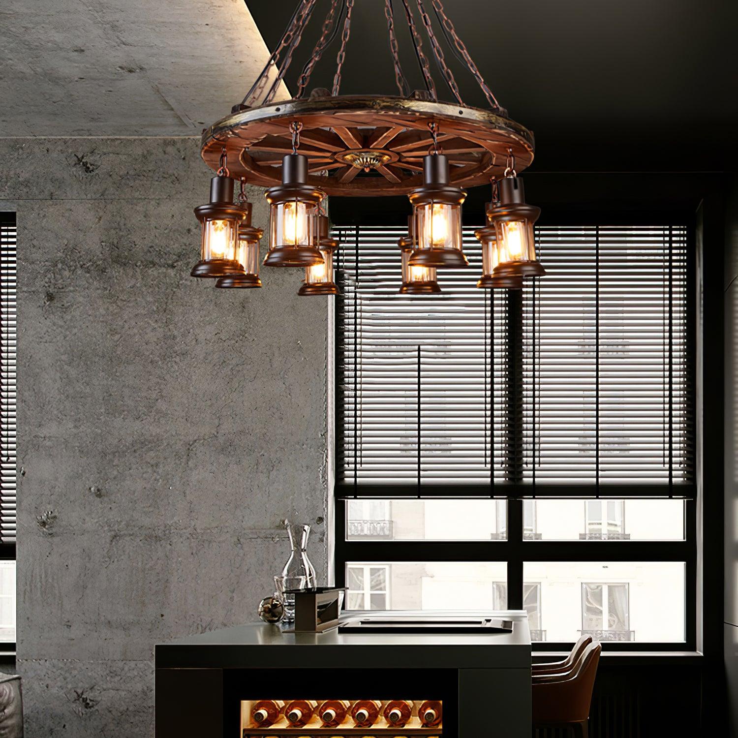 Aurzorir Lustre Bois Vintage