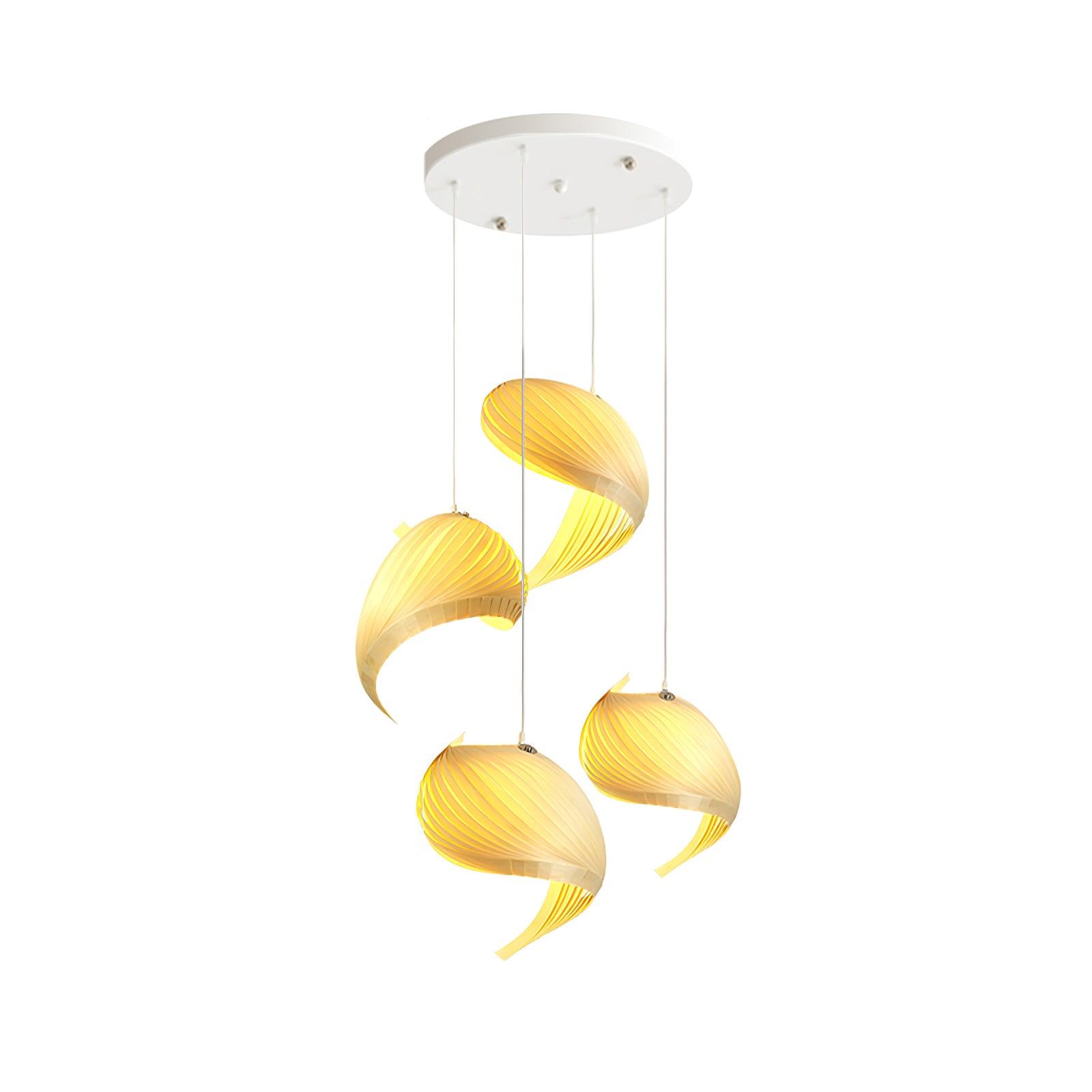 Cumiror Postmoderne Luxe Coquille Bois Bois Pendentif Lumière