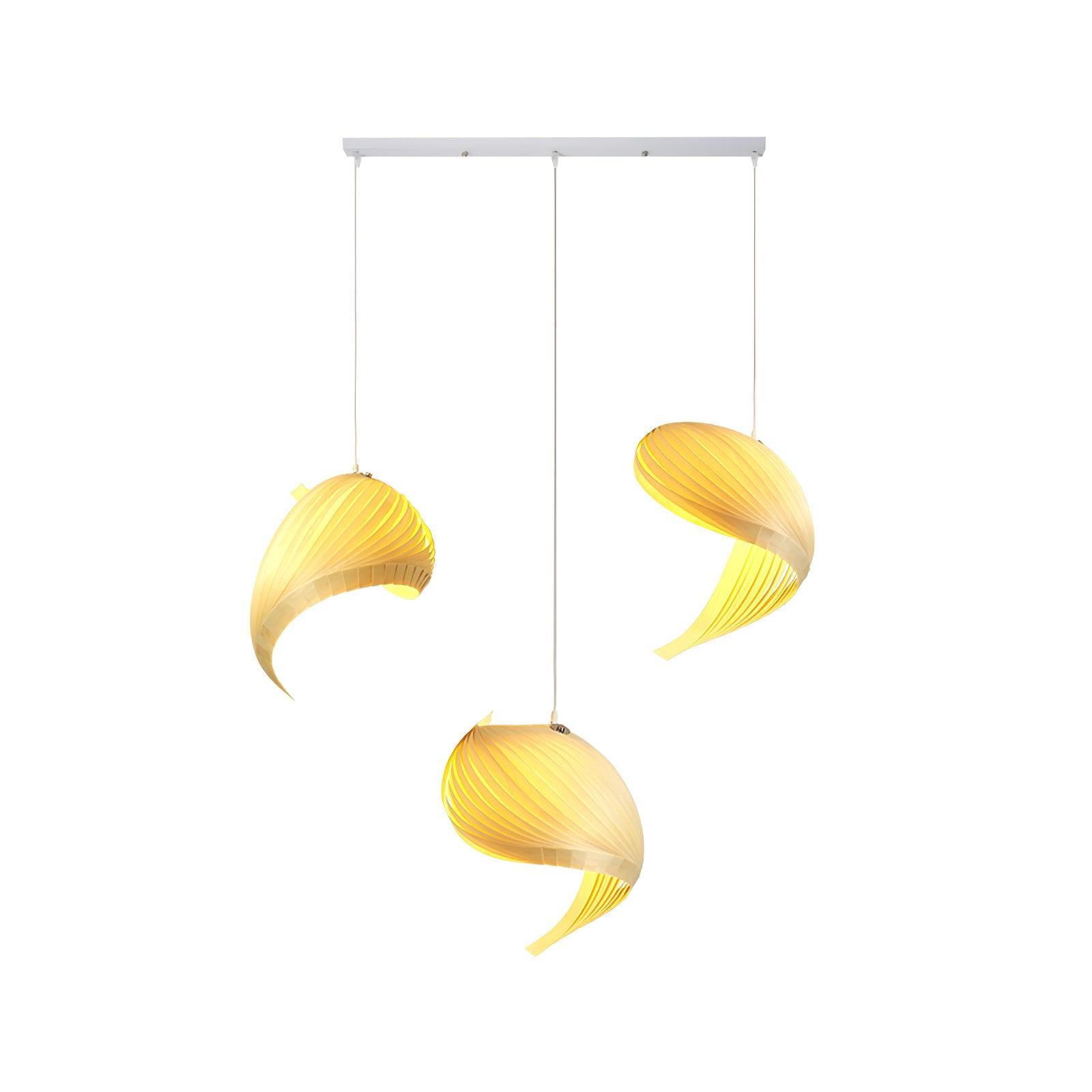 Cumiror Postmoderne Luxe Coquille Bois Bois Pendentif Lumière