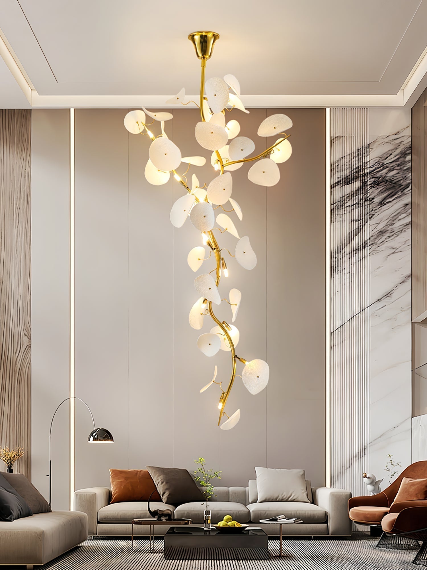 Orthair Lustre en Céramique et Laiton Branche