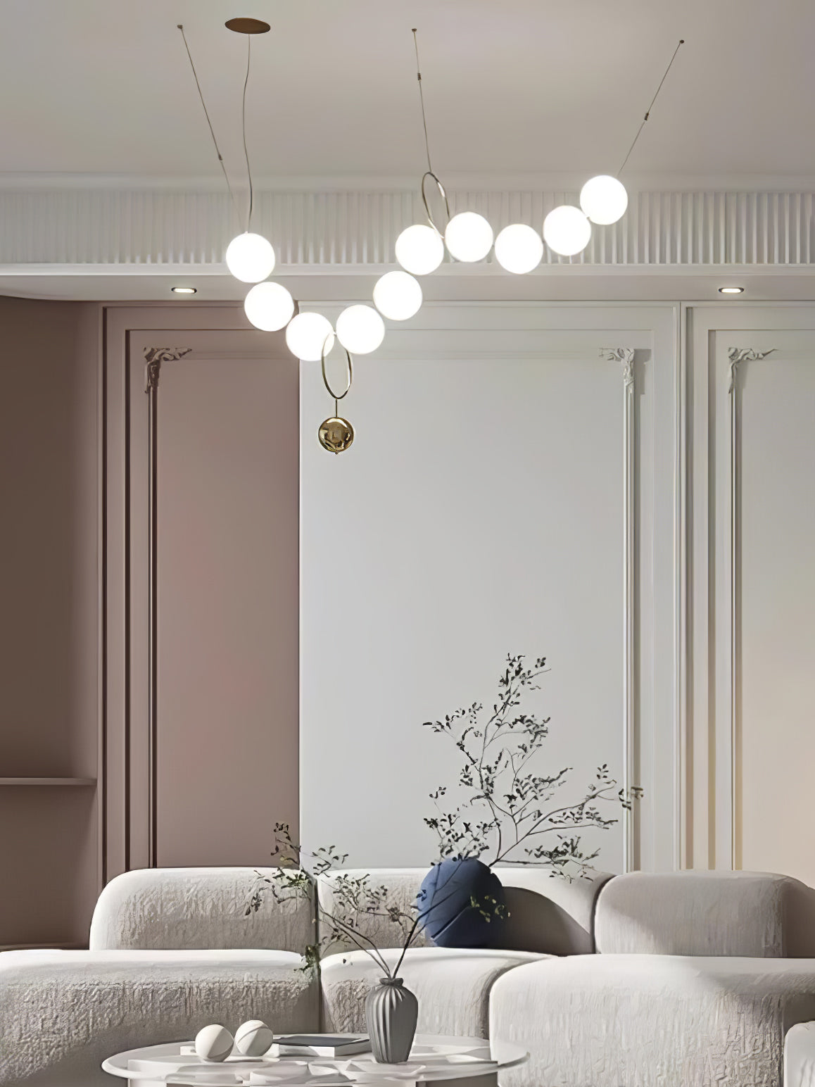 Lustra Suspension Lampe Collier en Verre