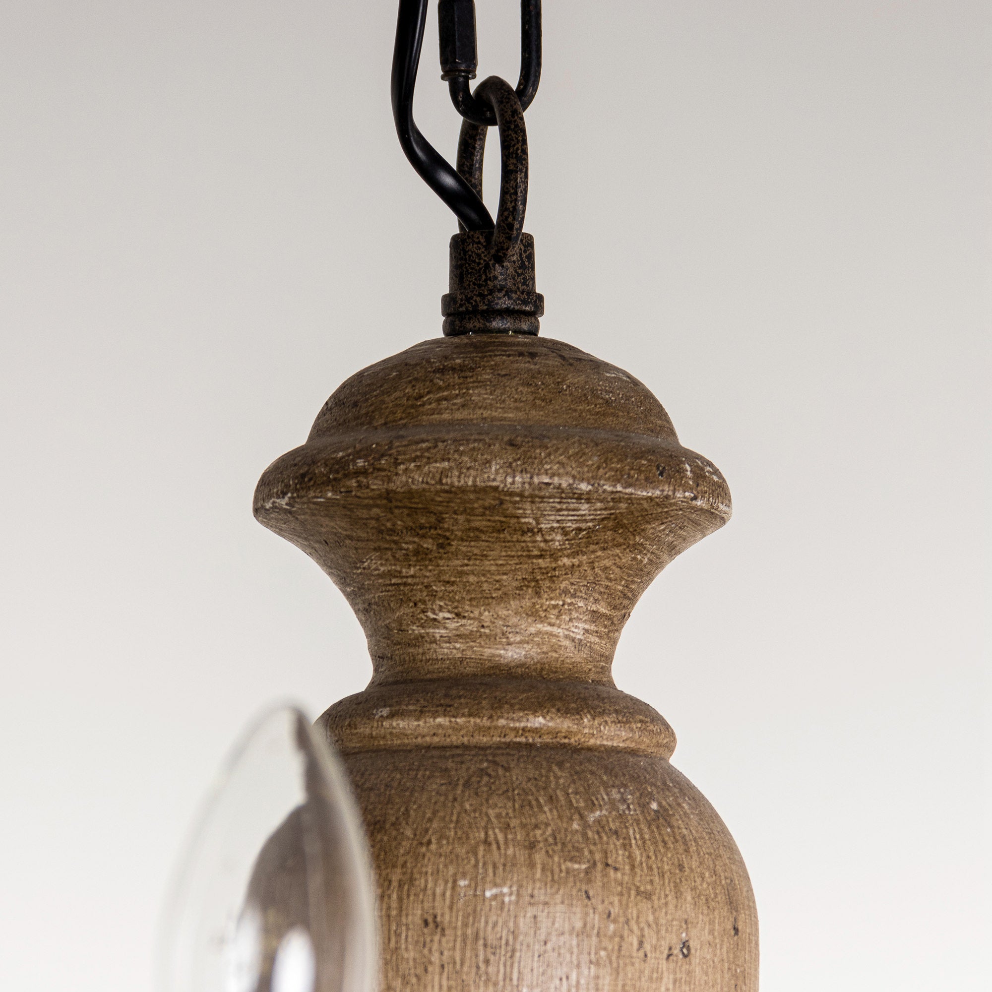 Evvine Lustre Vintage Industriel en Bois et Métal