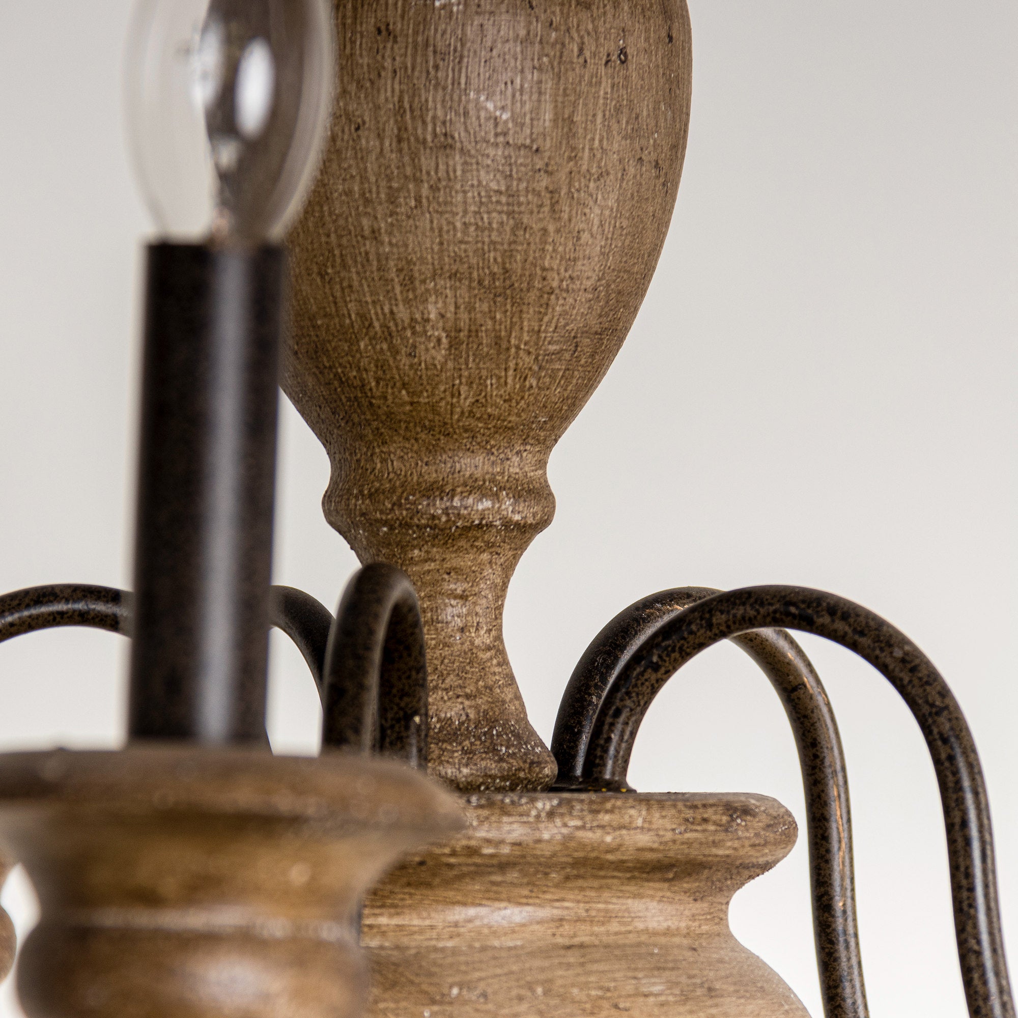 Evvine Lustre Vintage Industriel en Bois et Métal