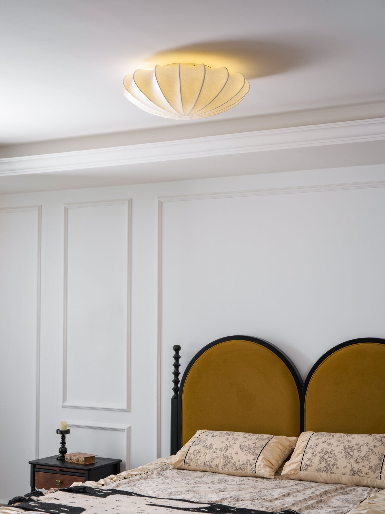 Solara Plafonnier Tissu Coquillage Sculptural Élégant