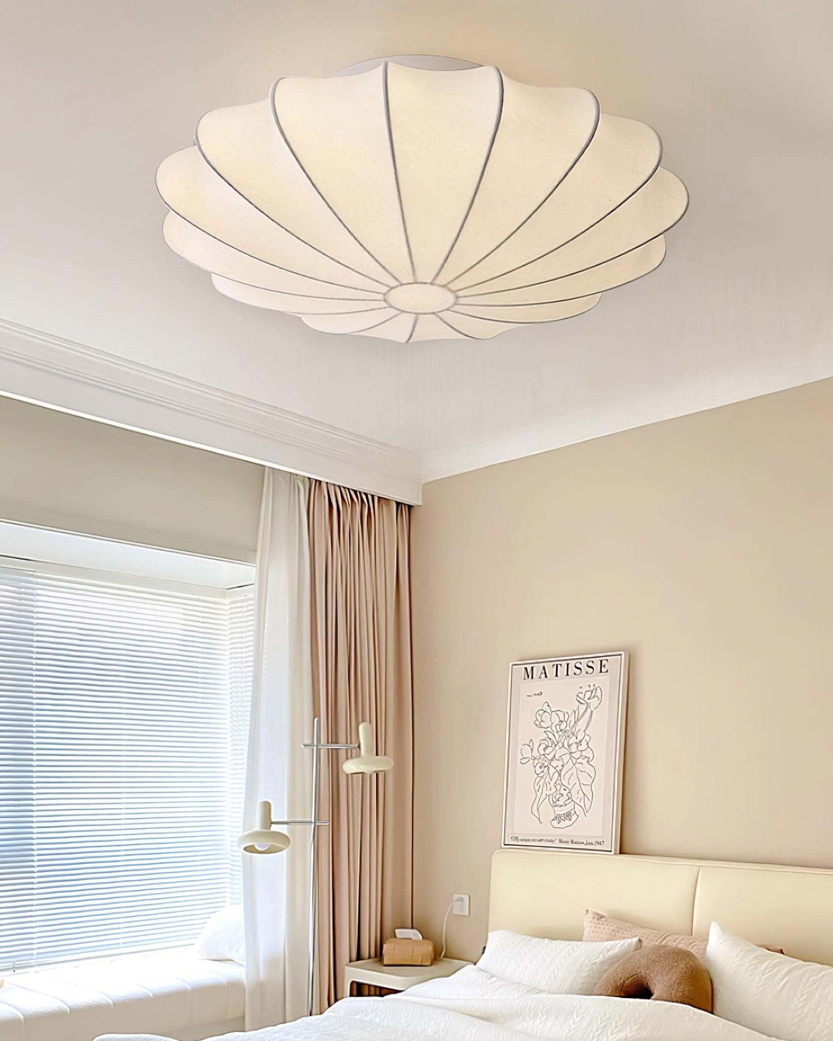 Solara Plafonnier Tissu Coquillage Sculptural Élégant