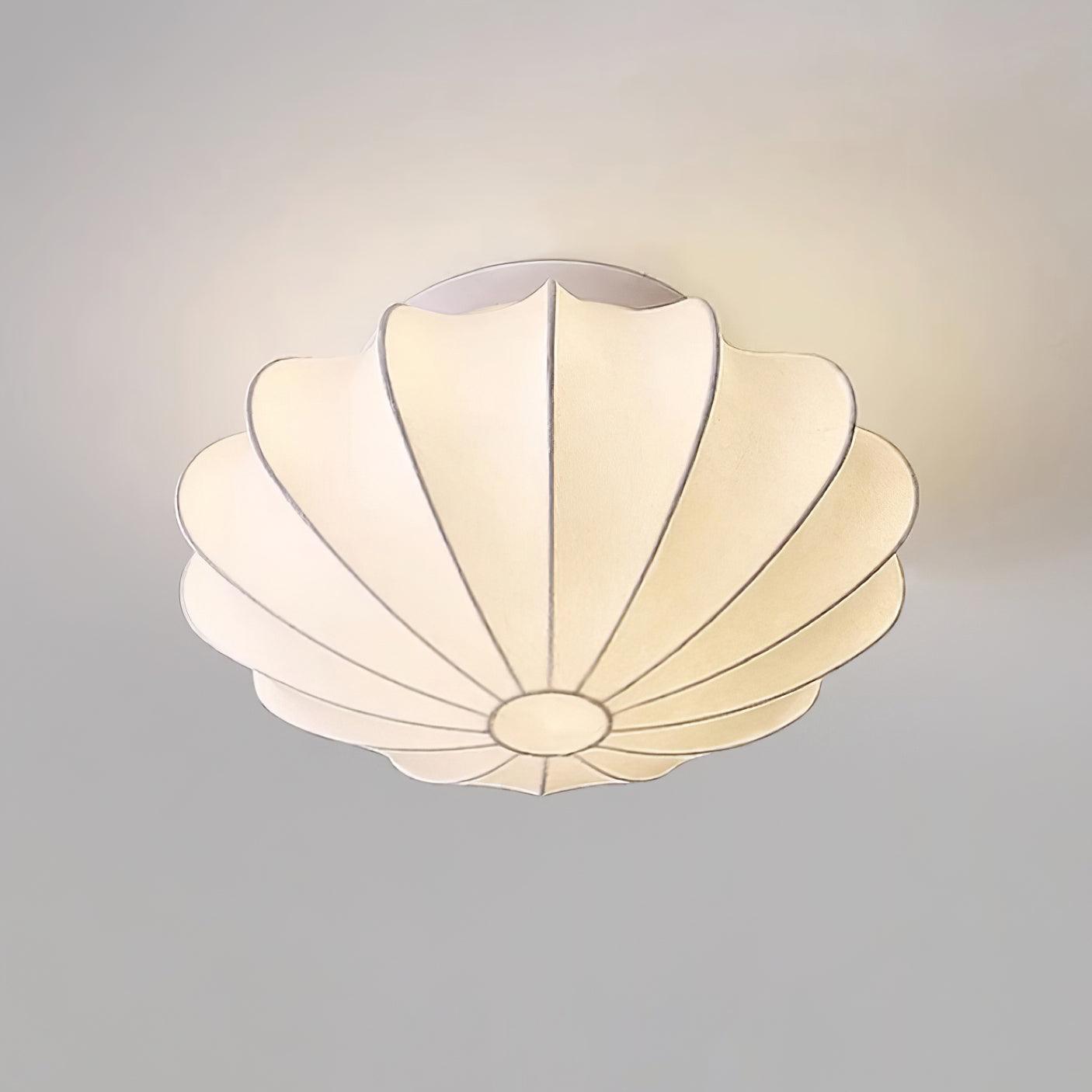 Solara Plafonnier Tissu Coquillage Sculptural Élégant